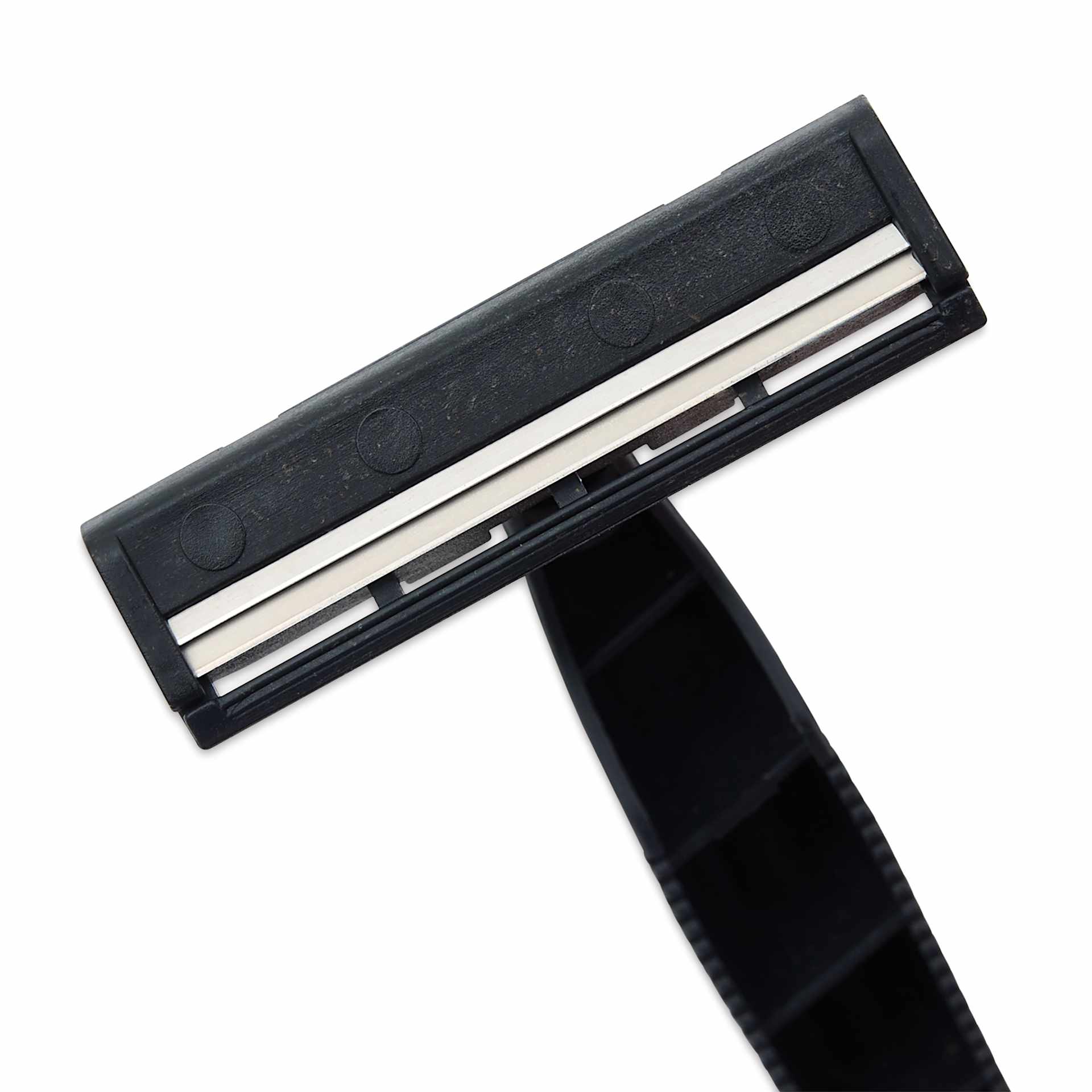 TatSoul Jet Black Eco Razors - Pkg of 50, single razor close-up