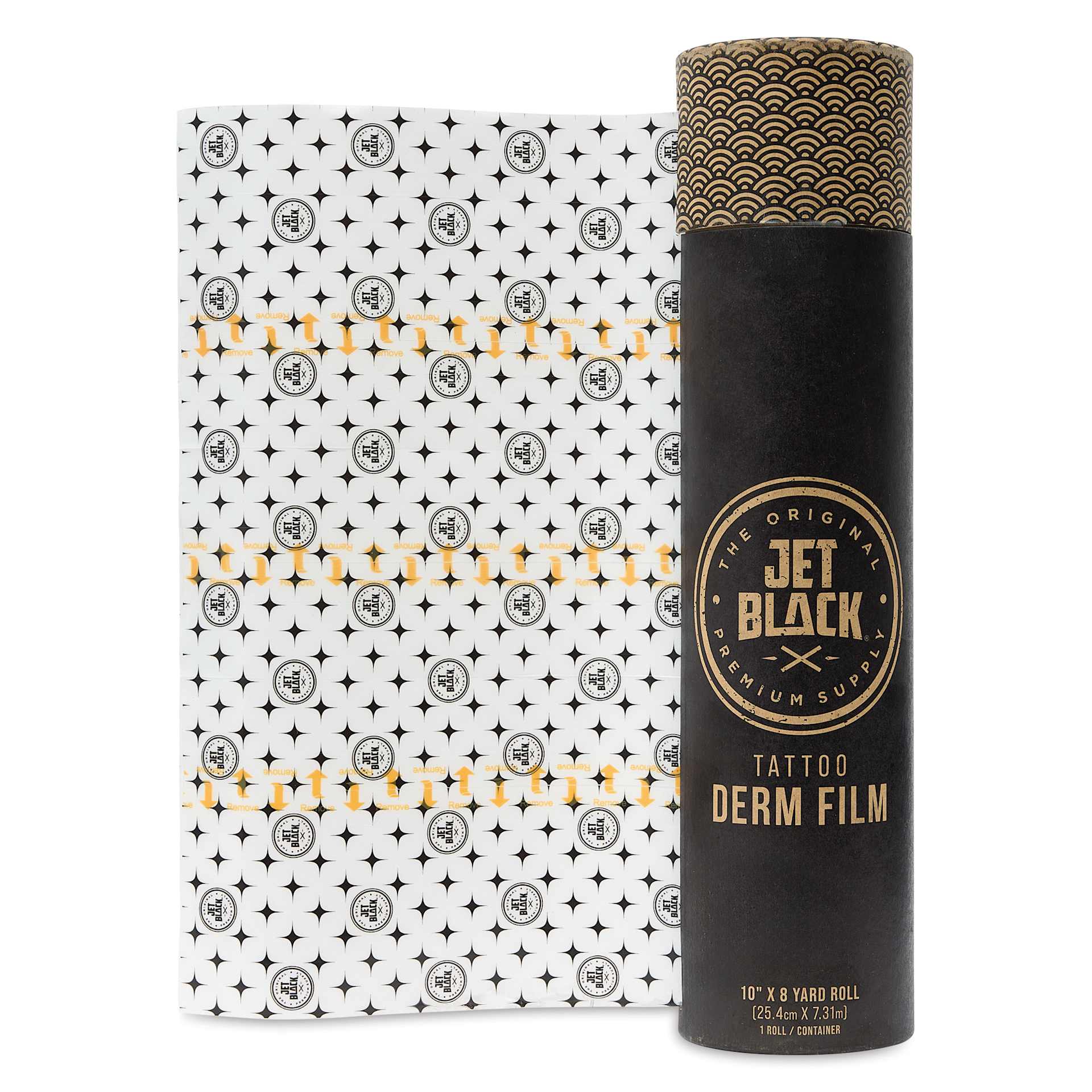 Tatsoul Jet Black Derm Film - 10" x 8 yd Roll, roll and packaging