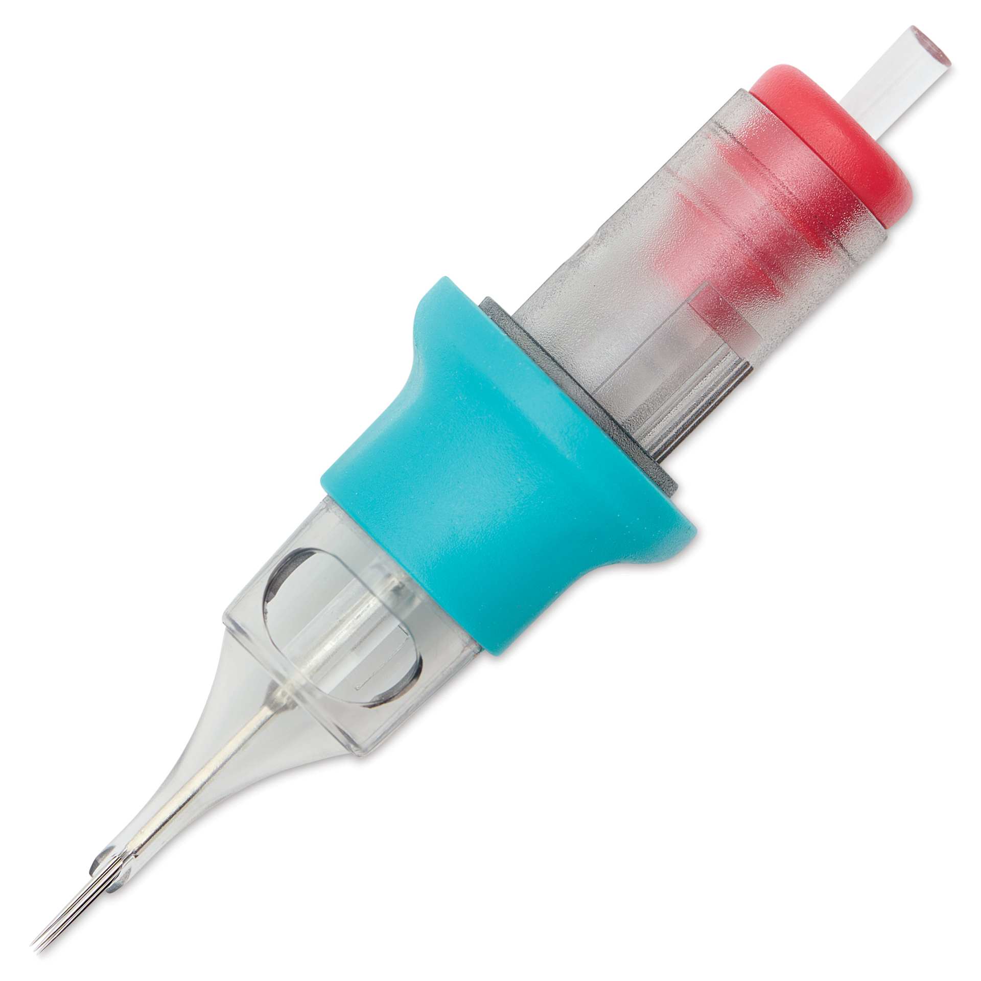 TatSoul Envy Gen 2 Traditional Round Liner Long Taper Tattoo Needle Cartridges - #12, 5 Needles, Pkg of 10, needle out of packaging