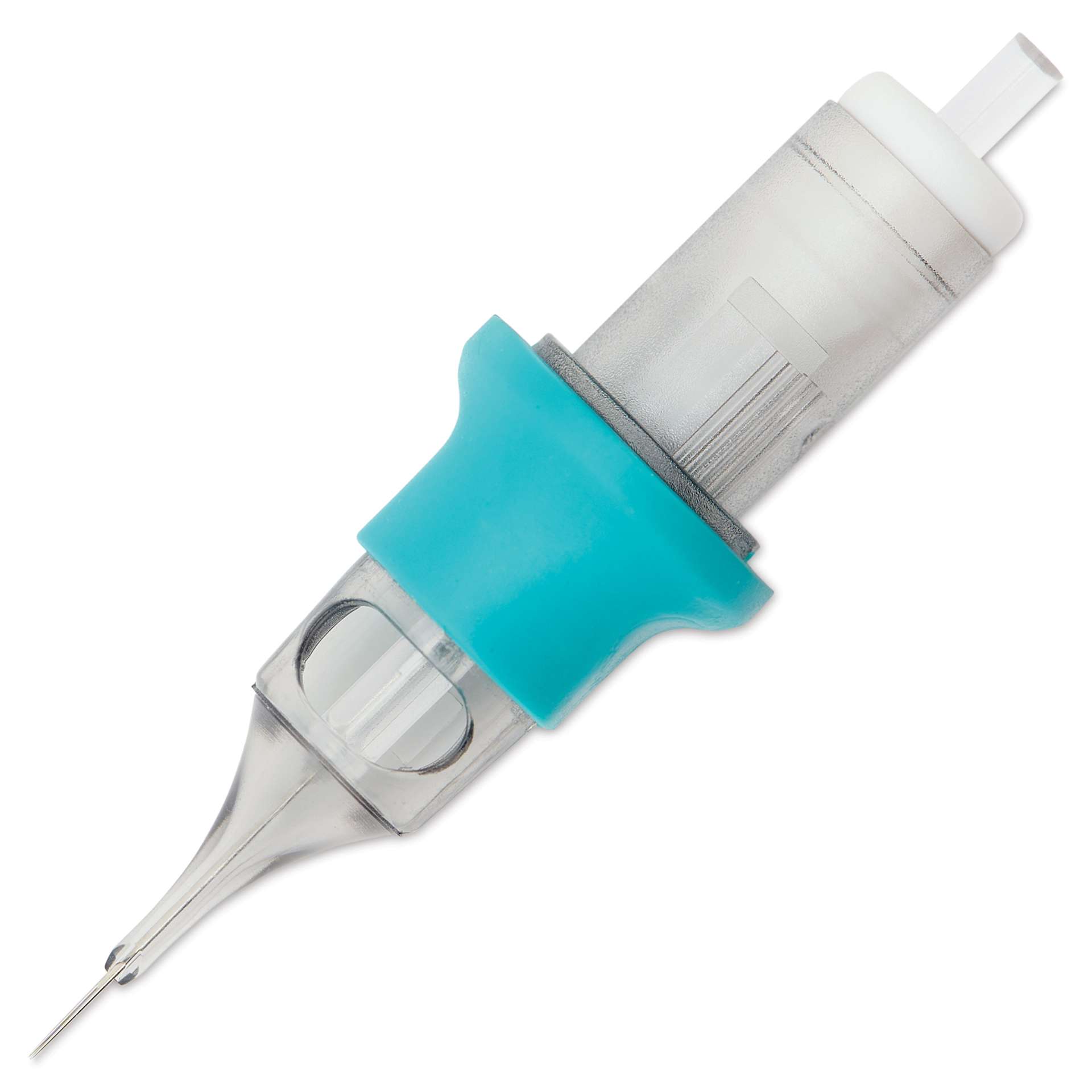TatSoul Envy Gen 2 Standard Round Liner Long Taper Bugpin Tattoo Needle Cartridge  - #8, 3 Needles, Pkg of 10, needle out of packaging