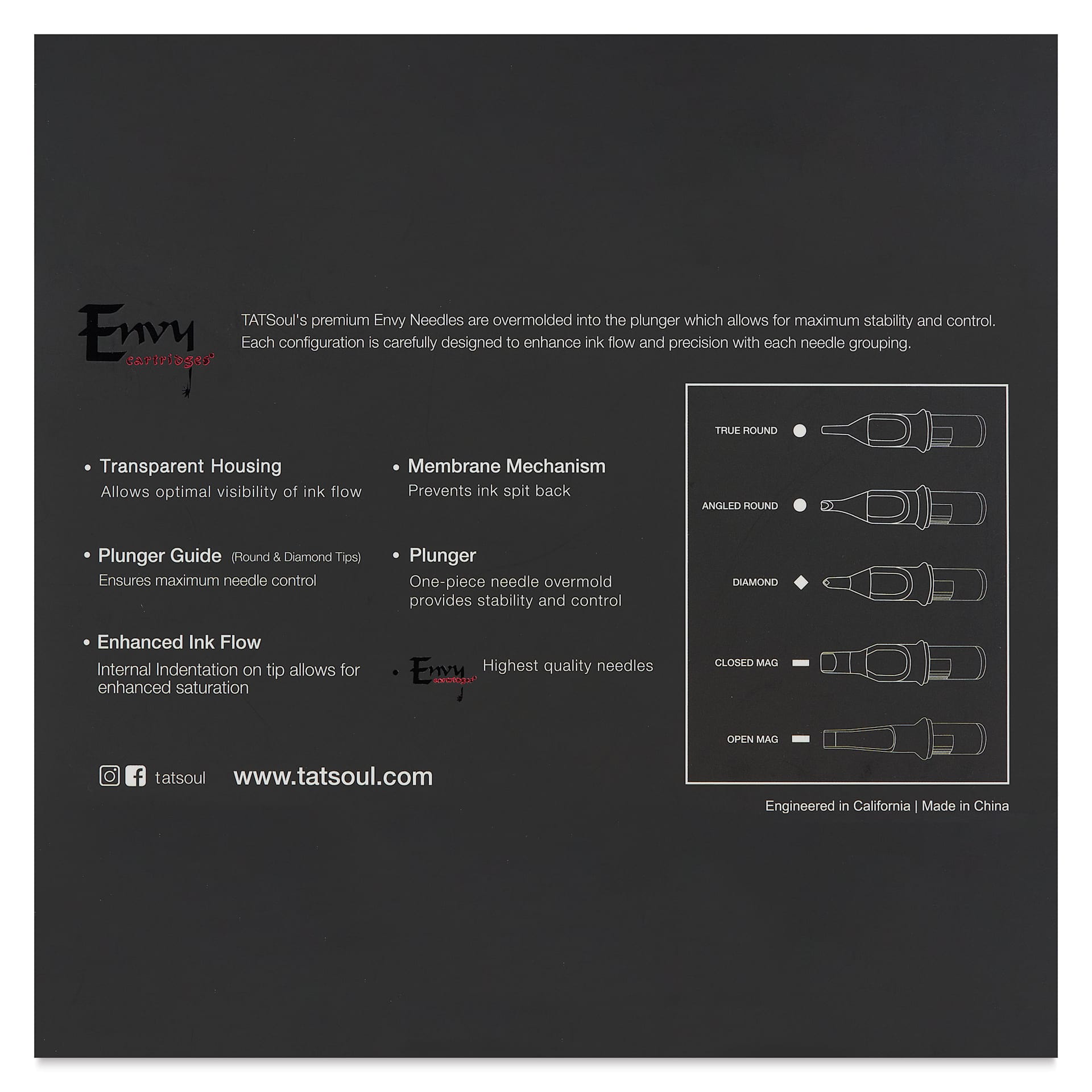 Transparent Housing. Plunger Guide. Enhanced Ink Flow. Membrane Mechanism. Plunger. Highest Quality Needles.