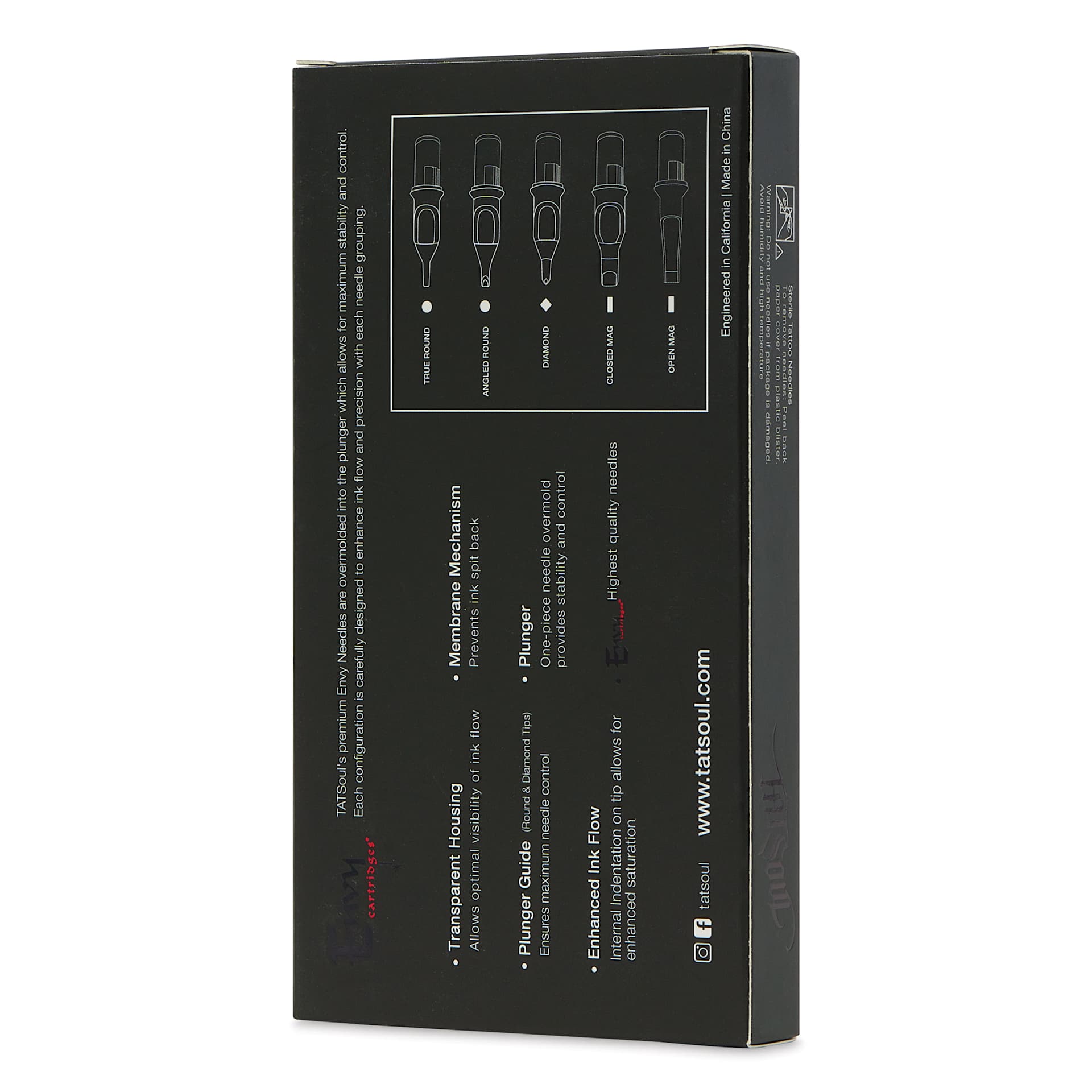 TatSoul Envy Standard Curved Magnum Long Taper Tattoo Needle Cartridge - #12, 15 Needles, Pkg of 10, packaging