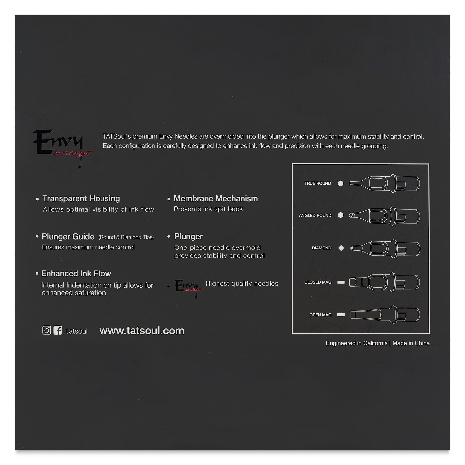 Transparent Housing. Plunger Guide. Enhanced Ink Flow. Membrane Mechanism. Plunger. Highest Quality Needles.