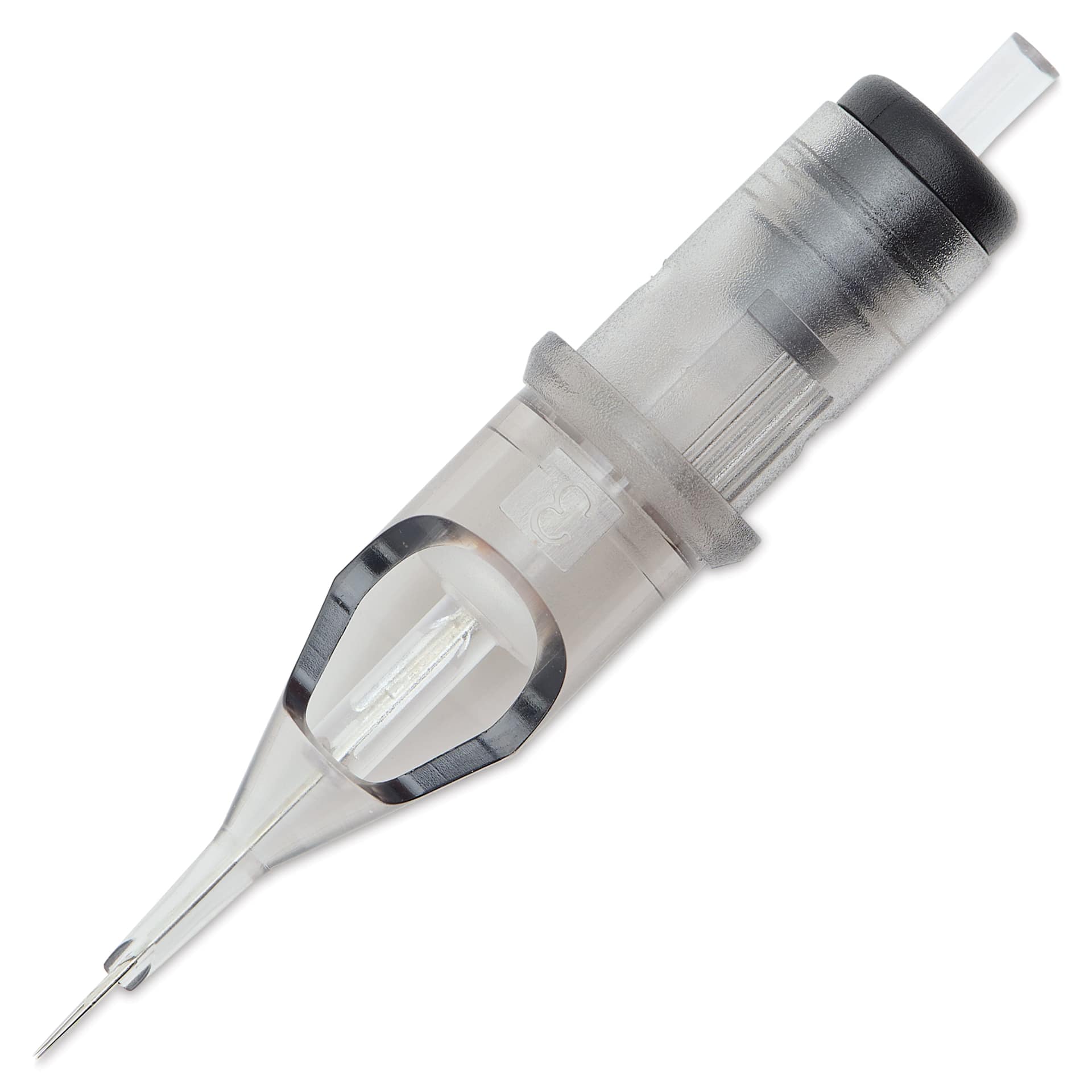 TatSoul Envy Standard Round Liner Extra Tight Long Taper Tattoo Needle Cartridge - #12, 3 Needles, Pkg of 10, needle out of packaging