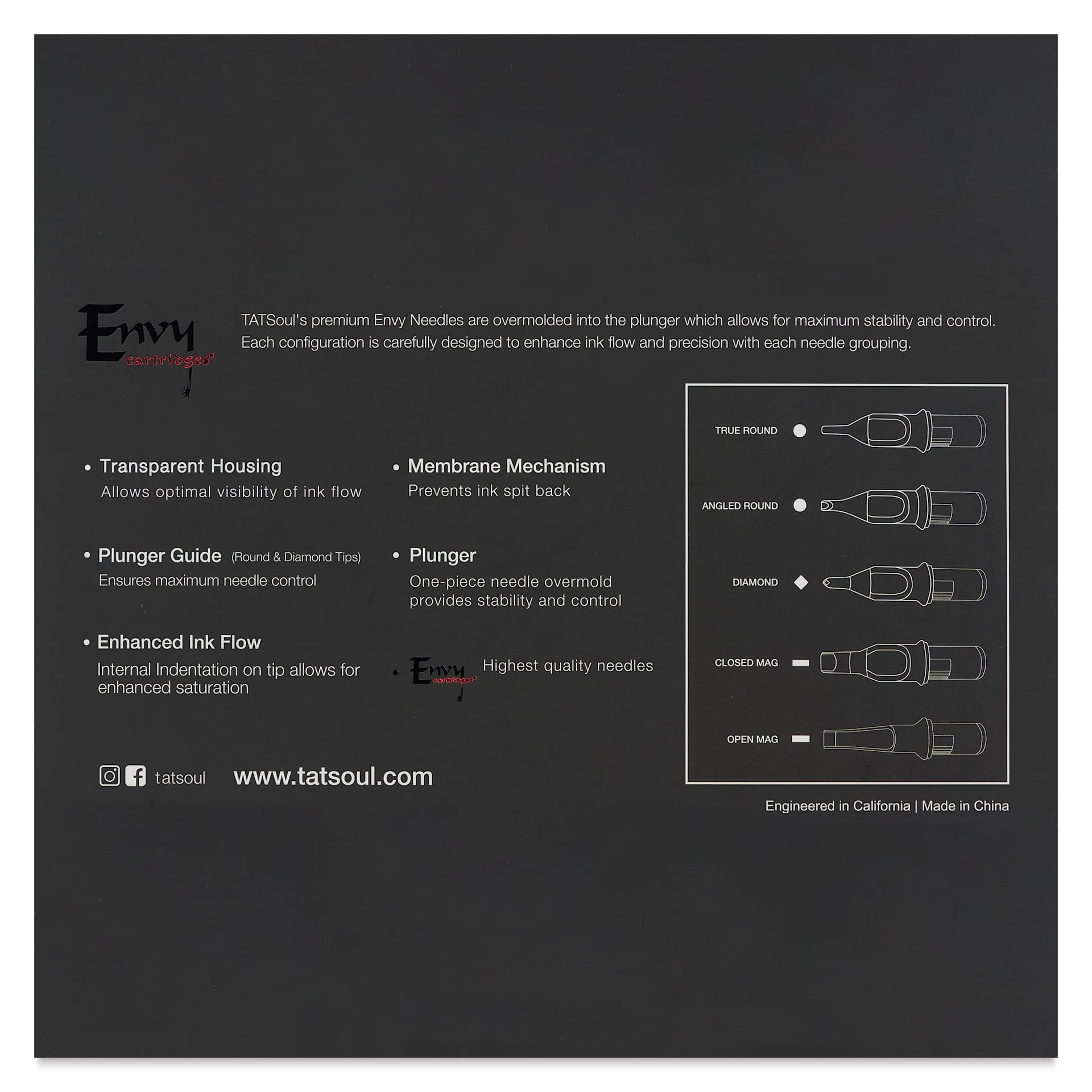 Transparent Housing. Plunger Guide. Enhanced Ink Flow. Membrane Mechanism. Plunger. Highest Quality Needles.