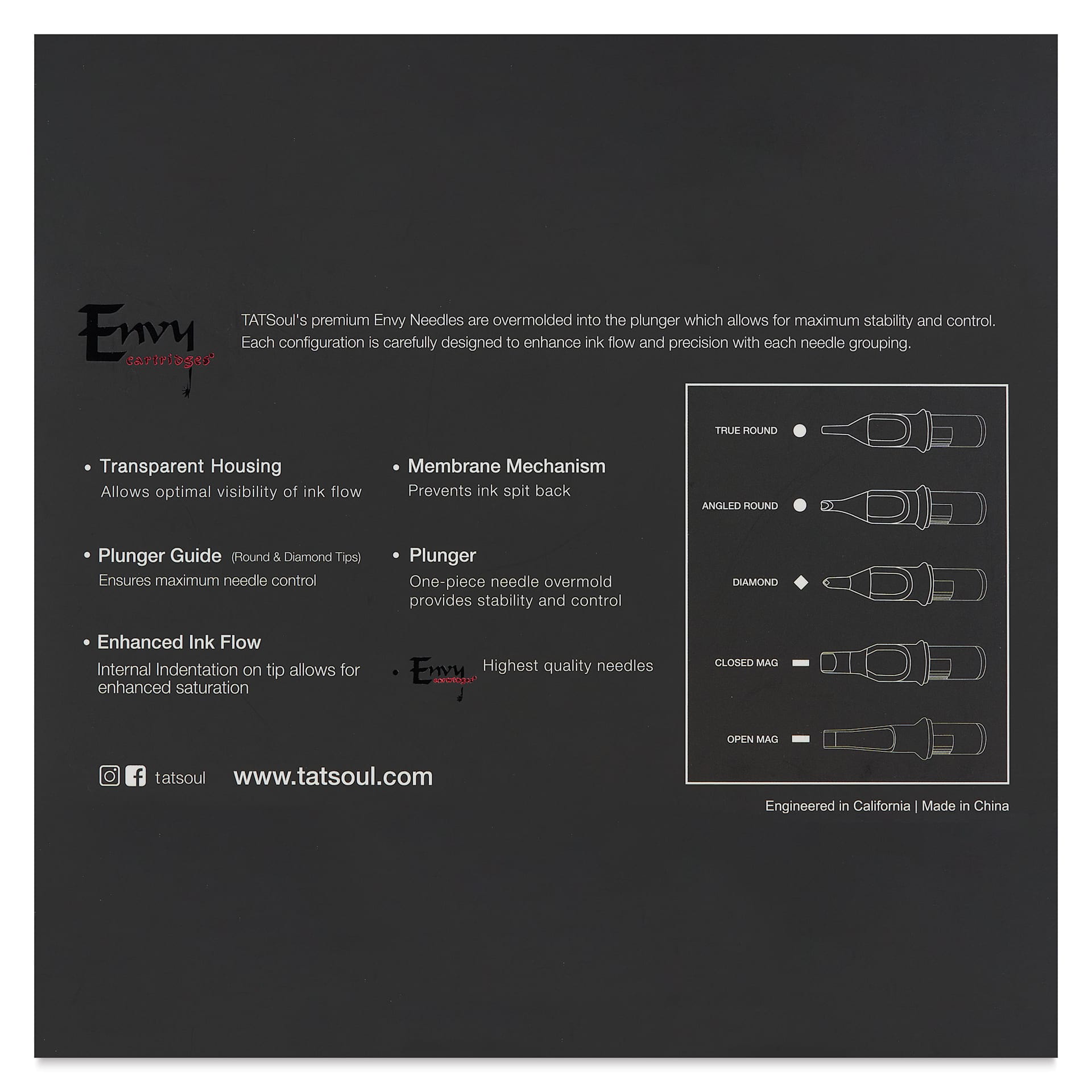 Transparent Housing. Plunger Guide. Enhanced Ink Flow. Membrane Mechanism. Plunger. Highest Quality Needles.