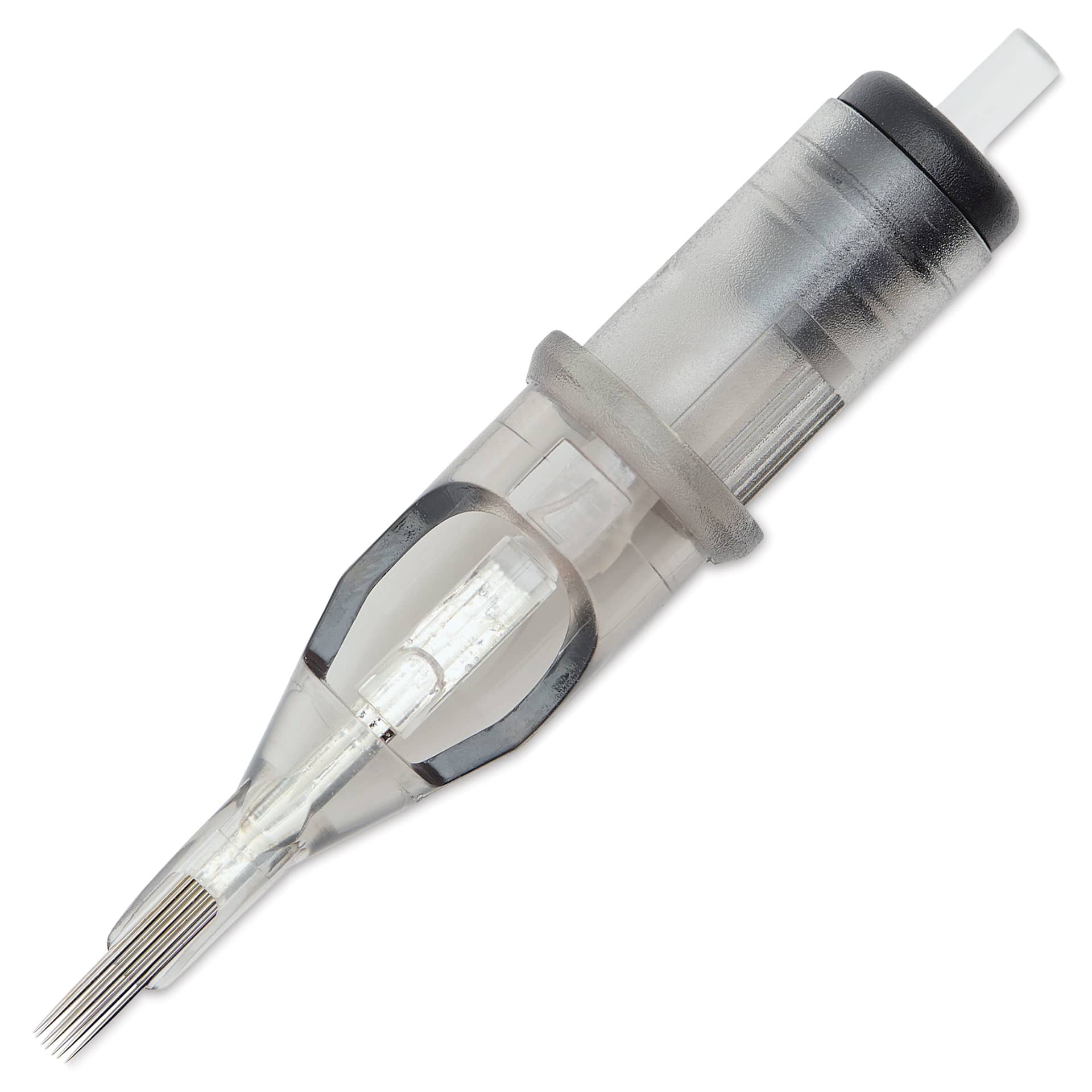 TatSoul Envy Standard Curved Magnum Long Taper Tattoo Needle Cartridge - #12, 7 Needles, Pkg of 10, needle out of packaging