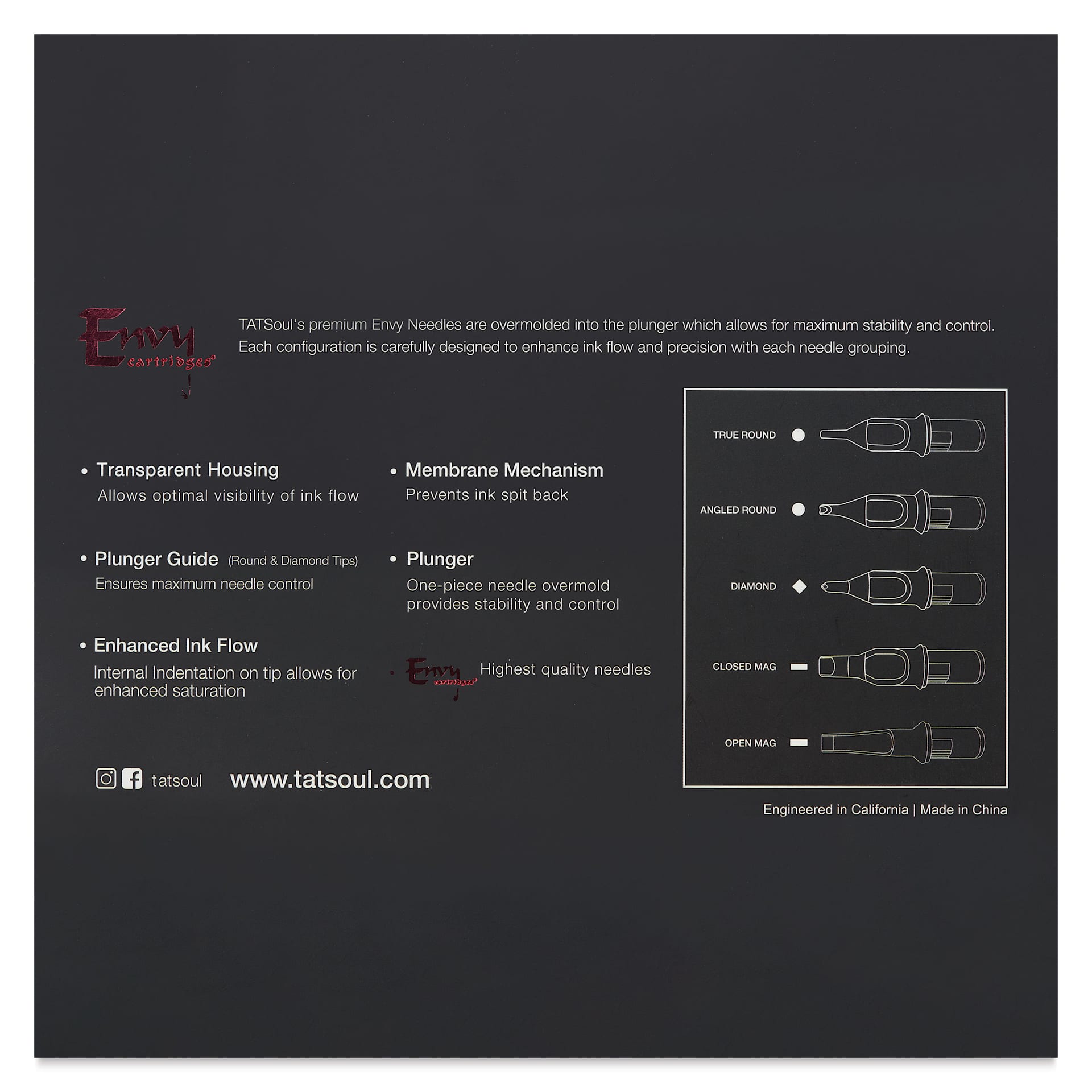 Transparent Housing. Plunger Guide. Enhanced Ink Flow. Membrane Mechanism. Plunger. Highest Quality Needles.