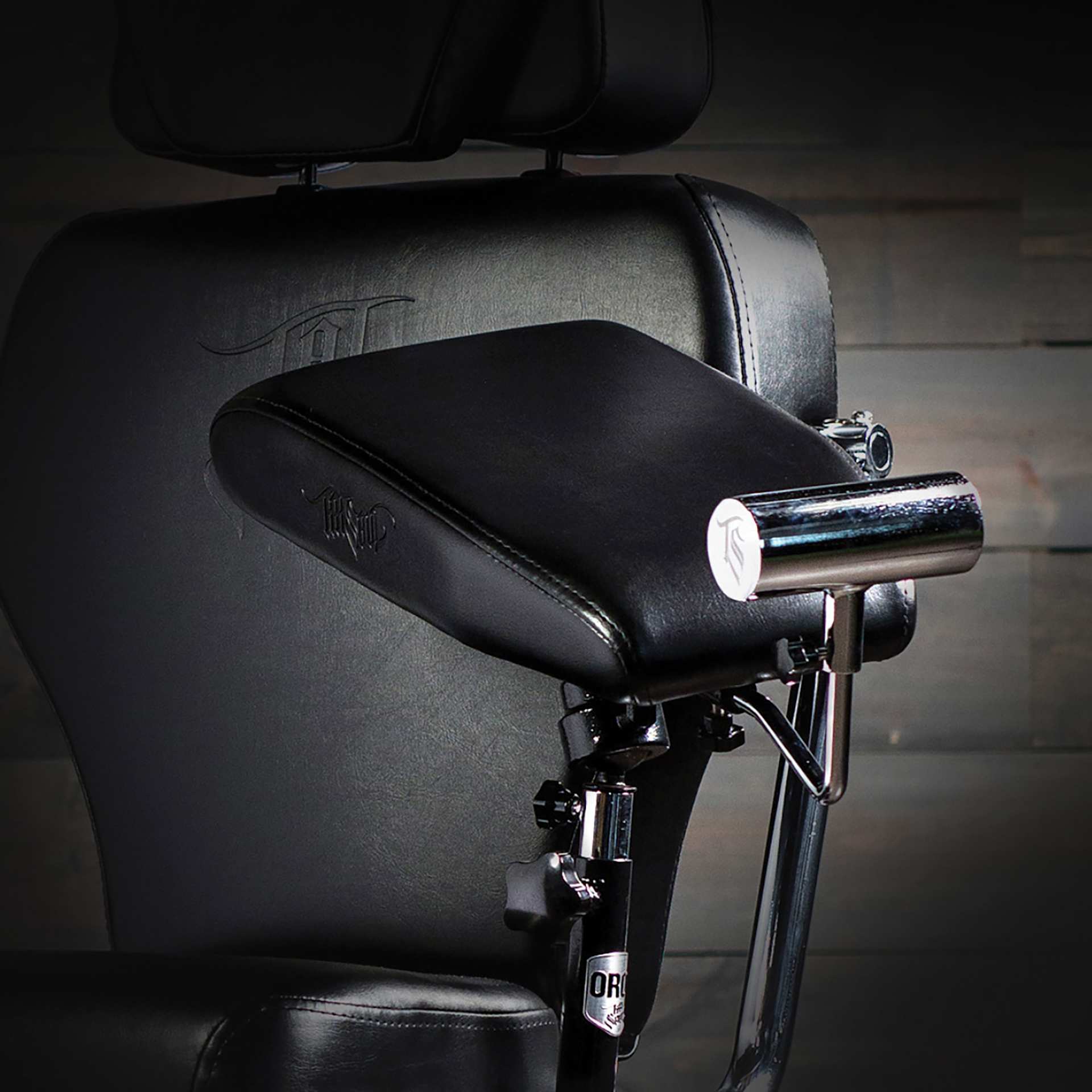 TatSoul Oros Link Adjustable Tattoo Chair Arm Rest - 18" x 9" x 3", in studio