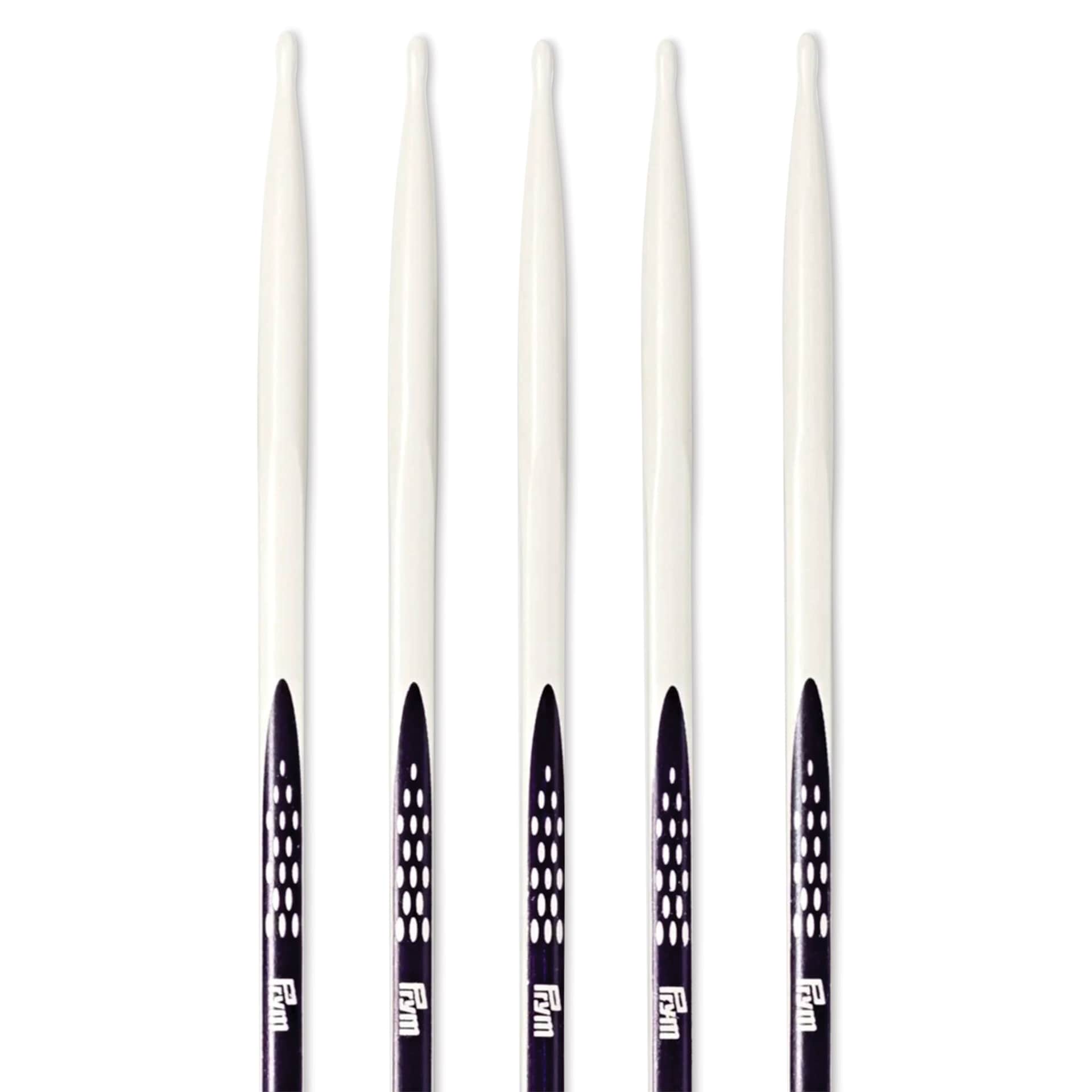 Prym Ergonomics Double Point Knitting Needle Set - Size 8, Set of 5, 8" - close-up of needles