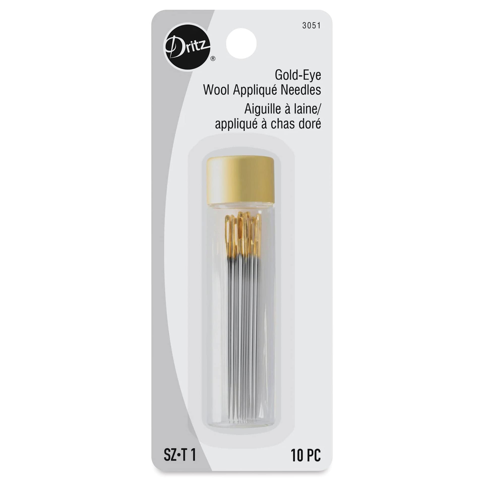 Dritz Gold-Eye Wool Applique Needles, in packaging