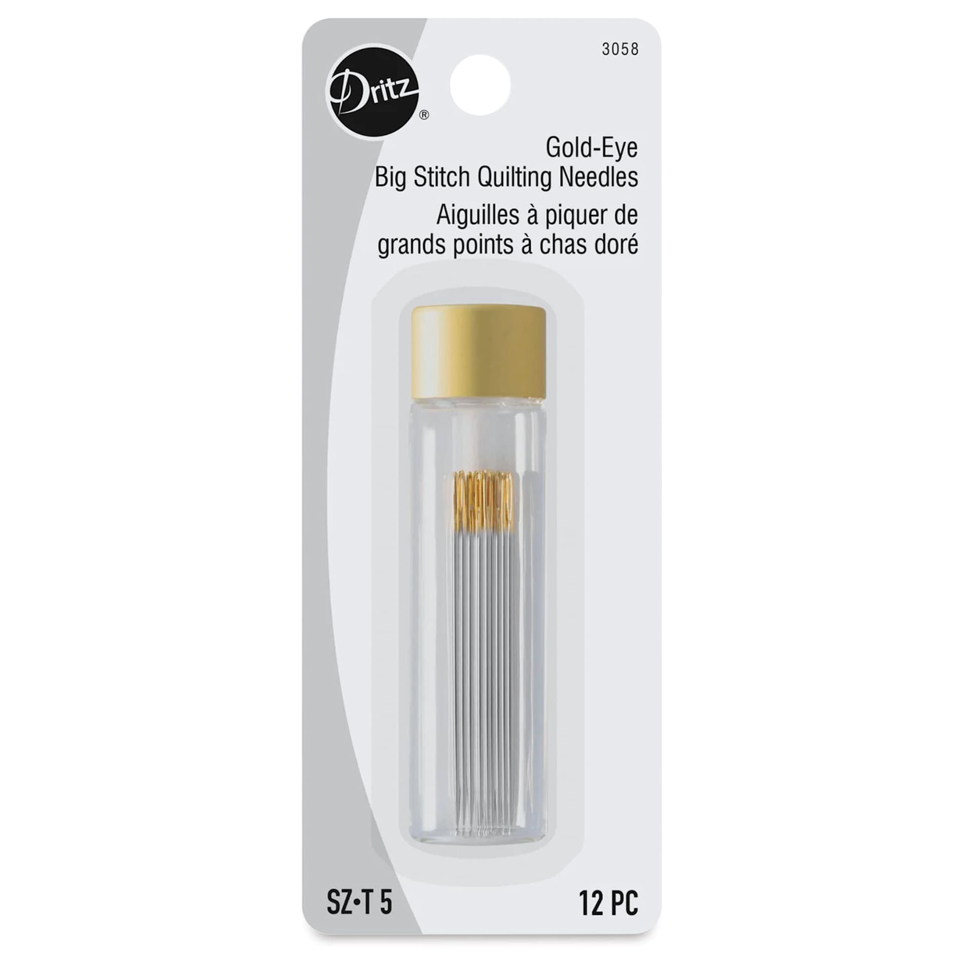 Dritz Gold-Eye Big Stitch Quilting Needles, in packaging