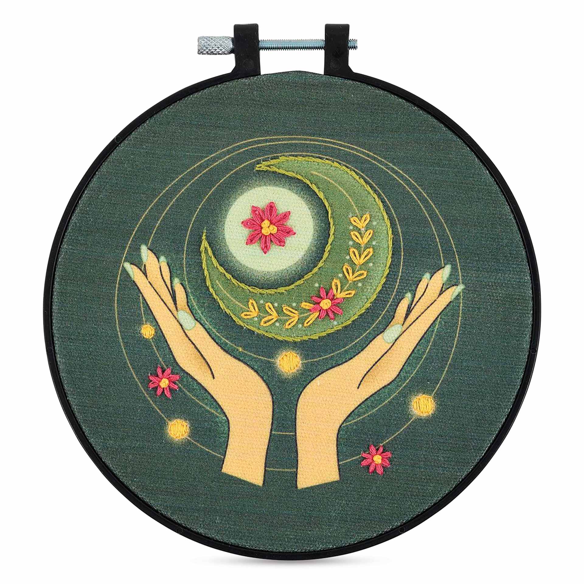 Bucilla Mindful Stitching Stamped Embroidery Kit - Lunar Balance, 6"