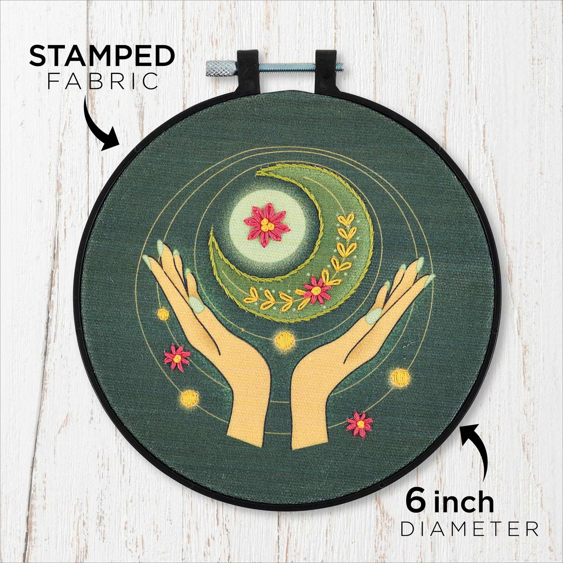 Stamped Fabric, 6 inch Diameter