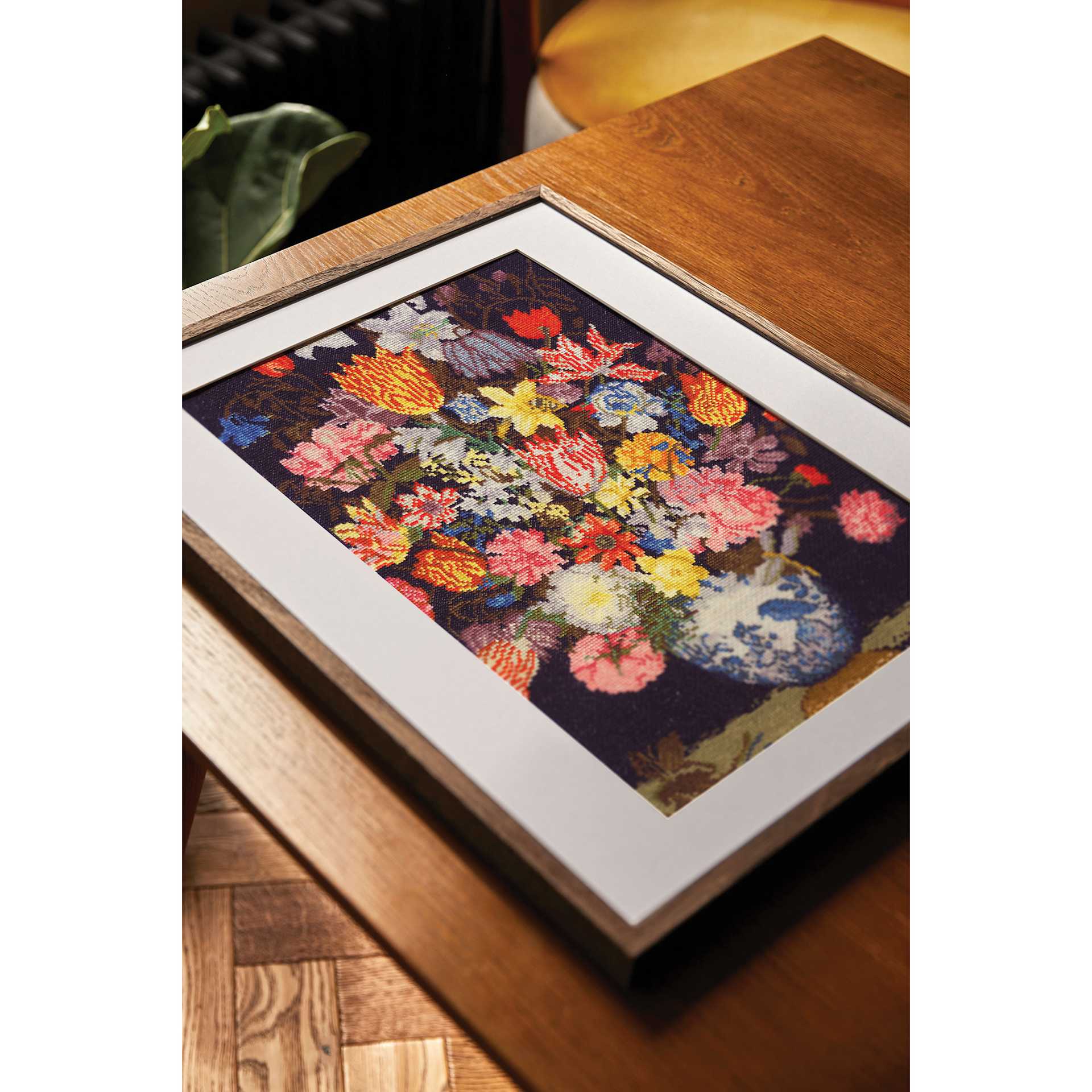 DMC The Museum Collection Cross Stitch Kit - “A Still Life of Flowers”, framed