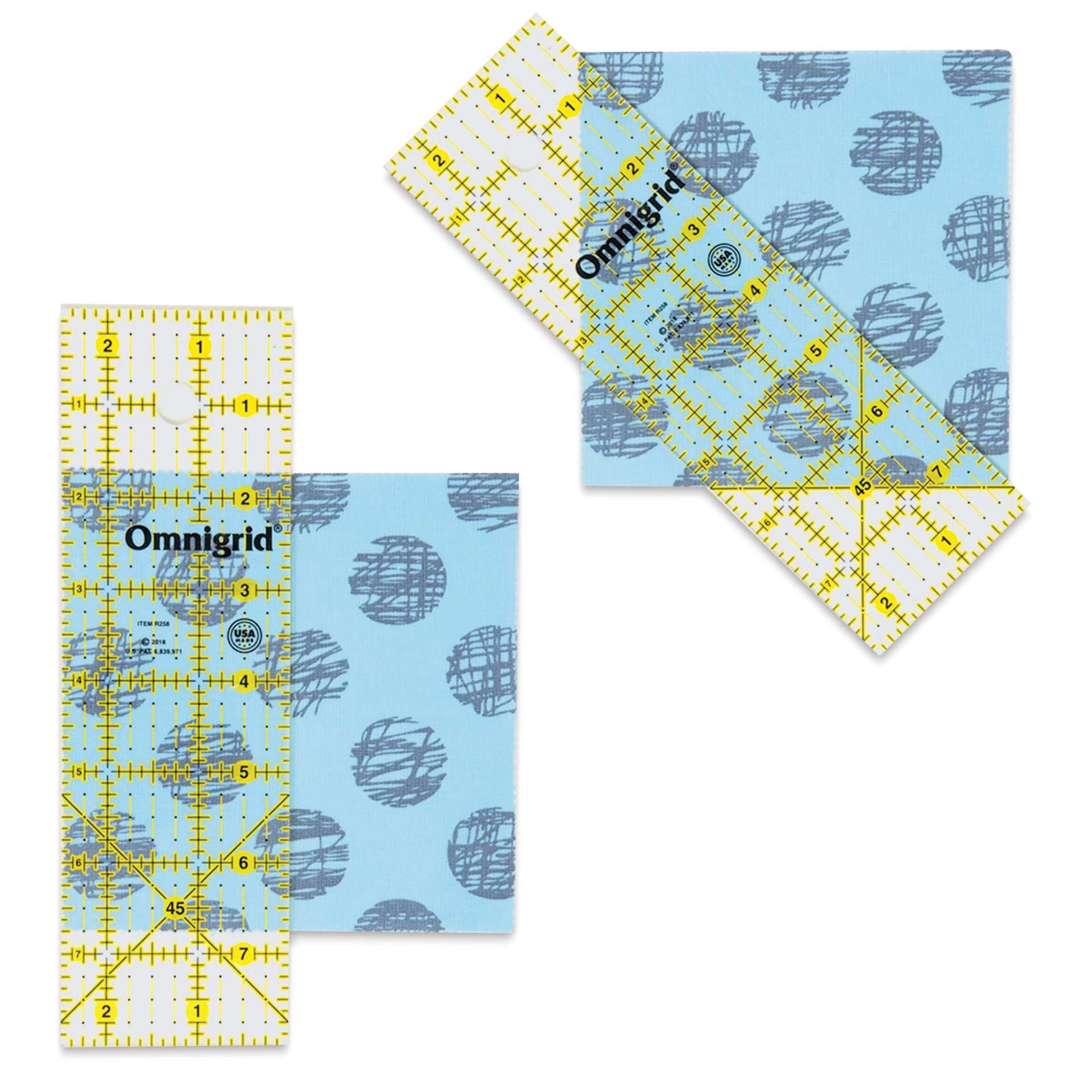 Omnigrid Rectangle Ruler - 2-1/2" x 8" - in use (fabric not included)
