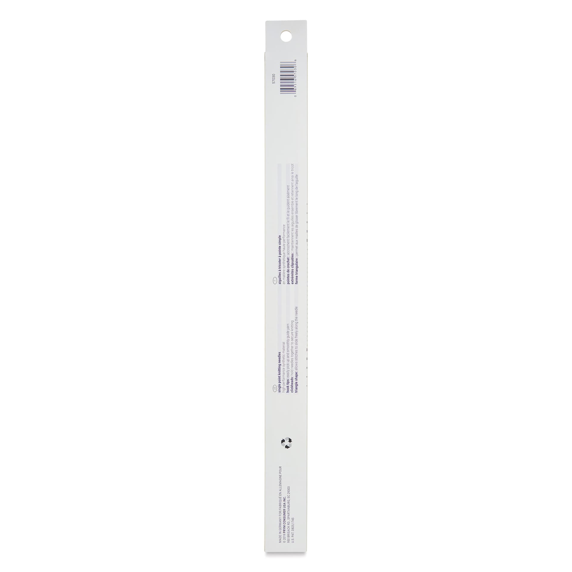 Prym Ergonomics Single Point Knitting Needles - Size 8, 14" - back of packaging
