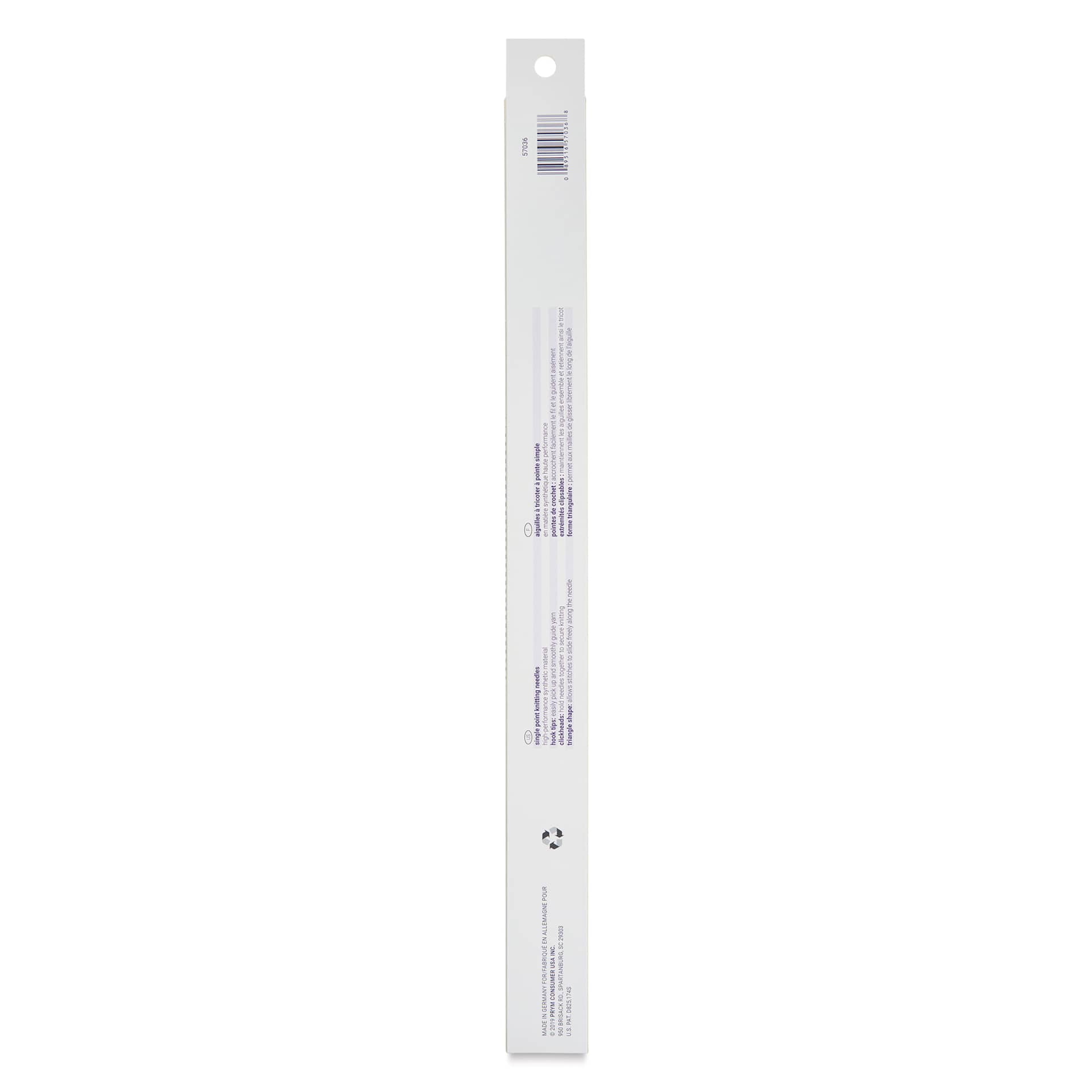 Prym Ergonomics Single Point Knitting Needles - Size 15, 14" - back of packaging