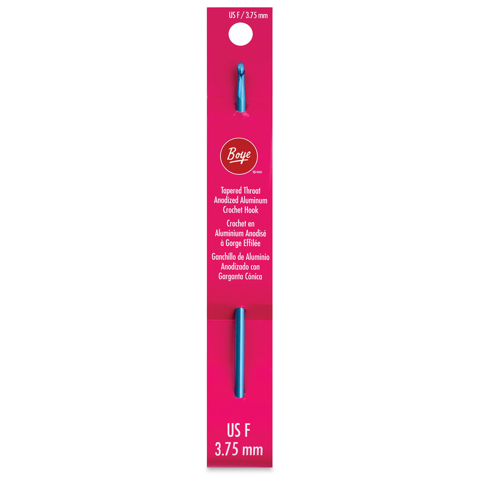 Boye Aluminum Crochet Hook - US F, 6" - front of packaging