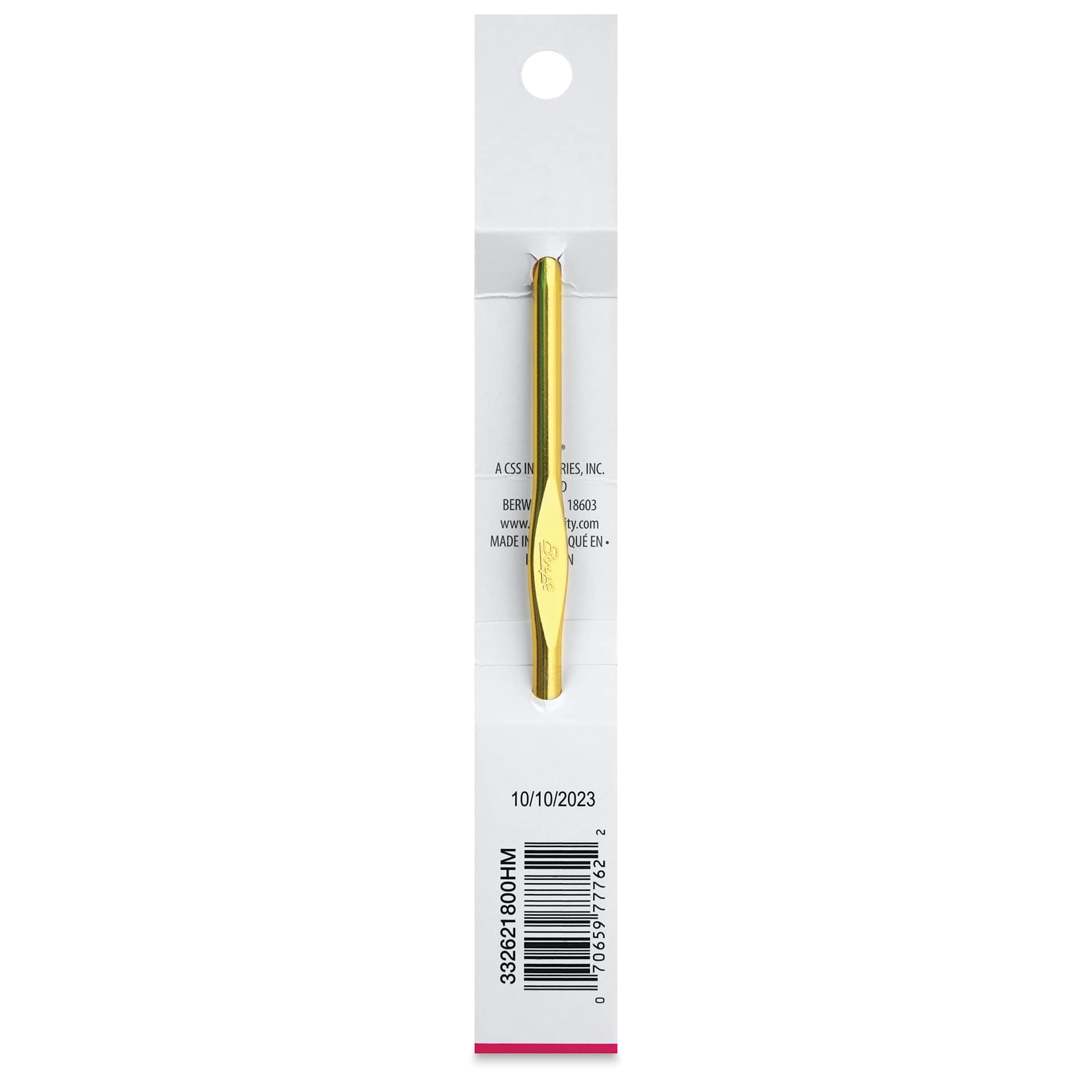 Boye Aluminum Crochet Hook - US H, 6" - back of packaging