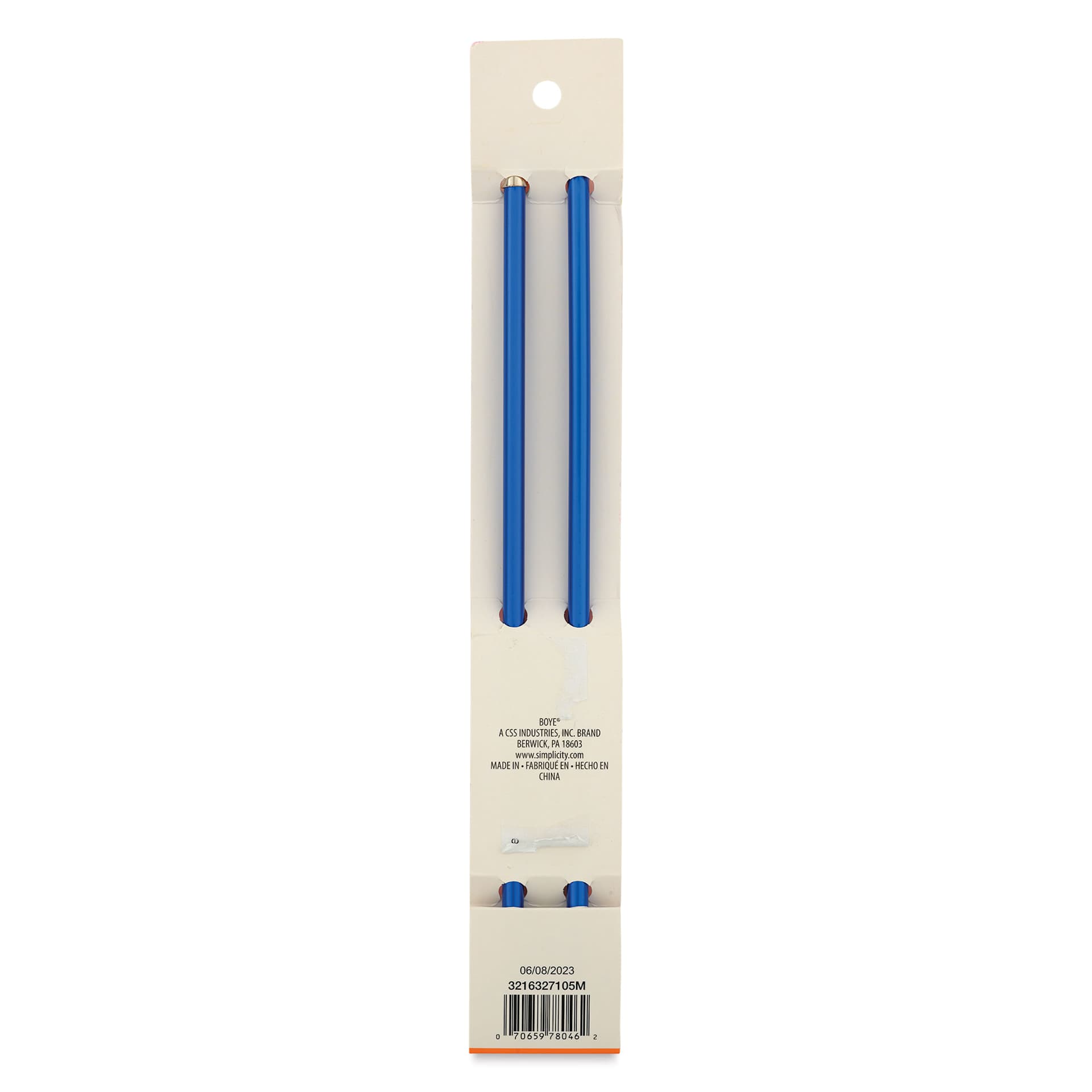Boye Aluminum Crochet Hook - US 10-1/2, 10" - back of packaging