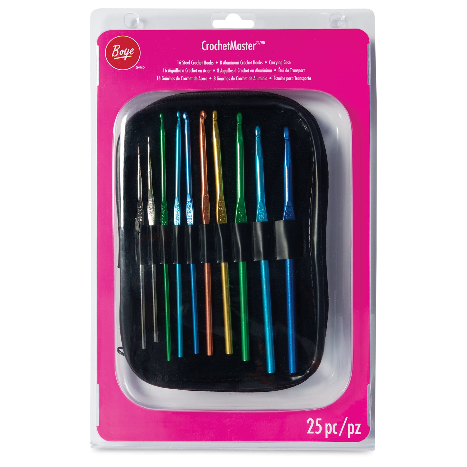 Boye CrochetMaster Crochet Hooks with Case - Set of 24 - front of packaging