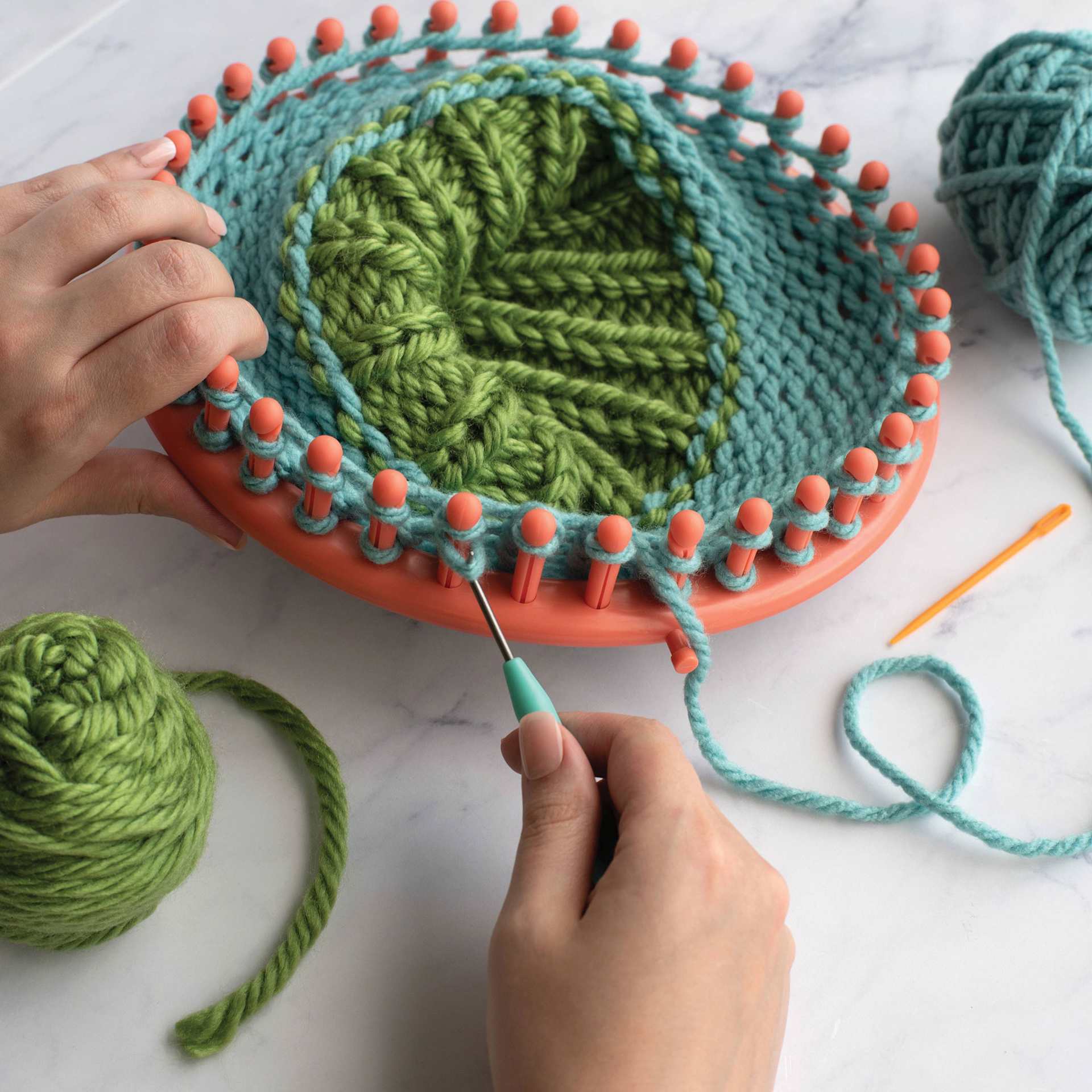 Boye Looms - Large in use (yarn not included)