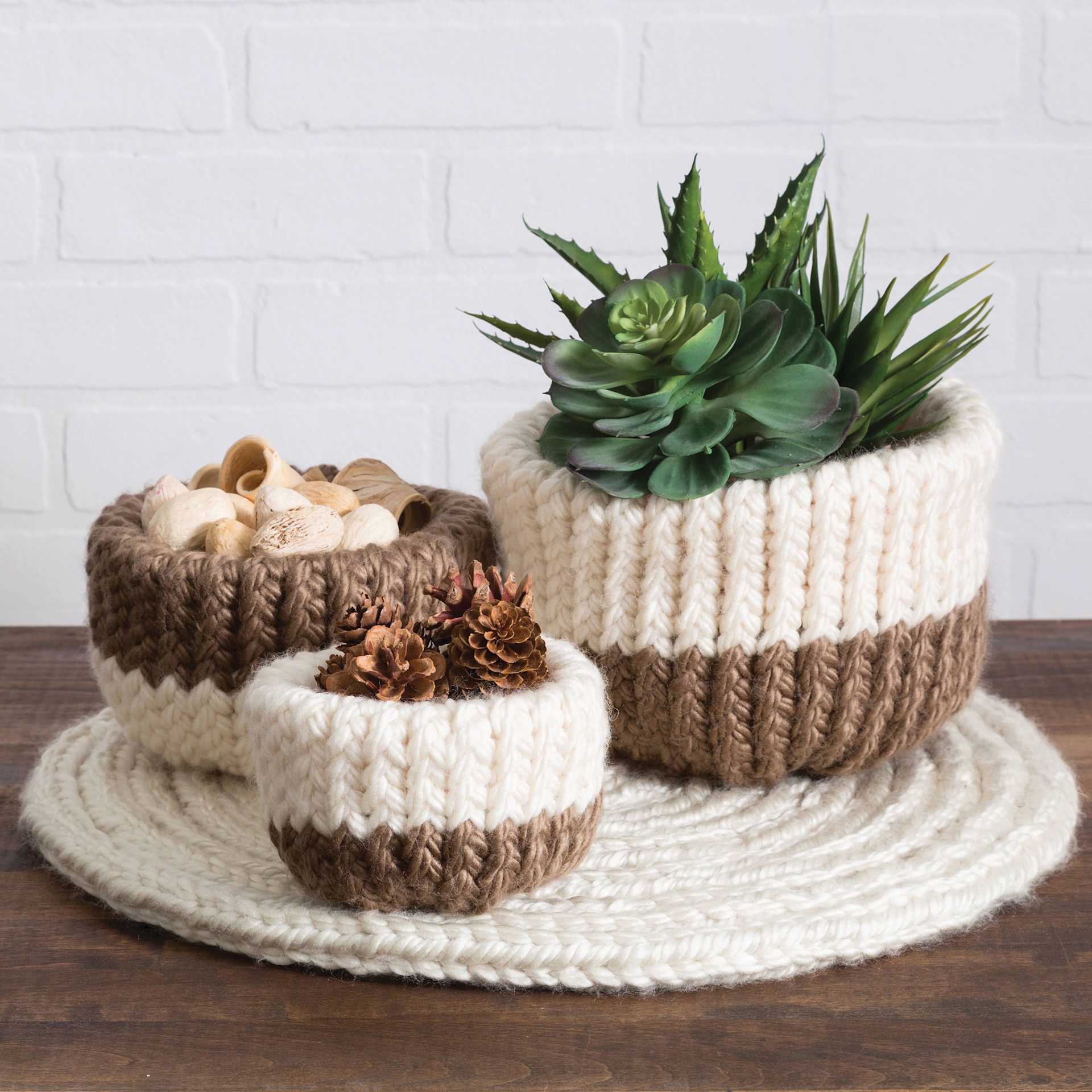 Boye Looms - finished plant pot cozy examples
