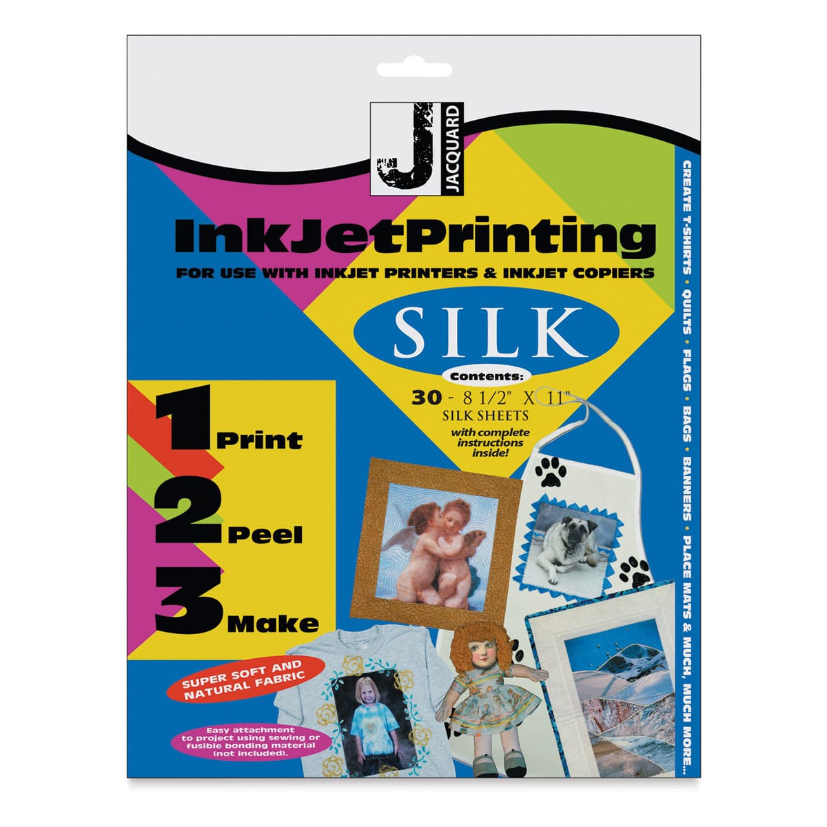 Jacquard Inkjet Fabric - 8-1/2'' x 11'', Silk, Pkg of 30
