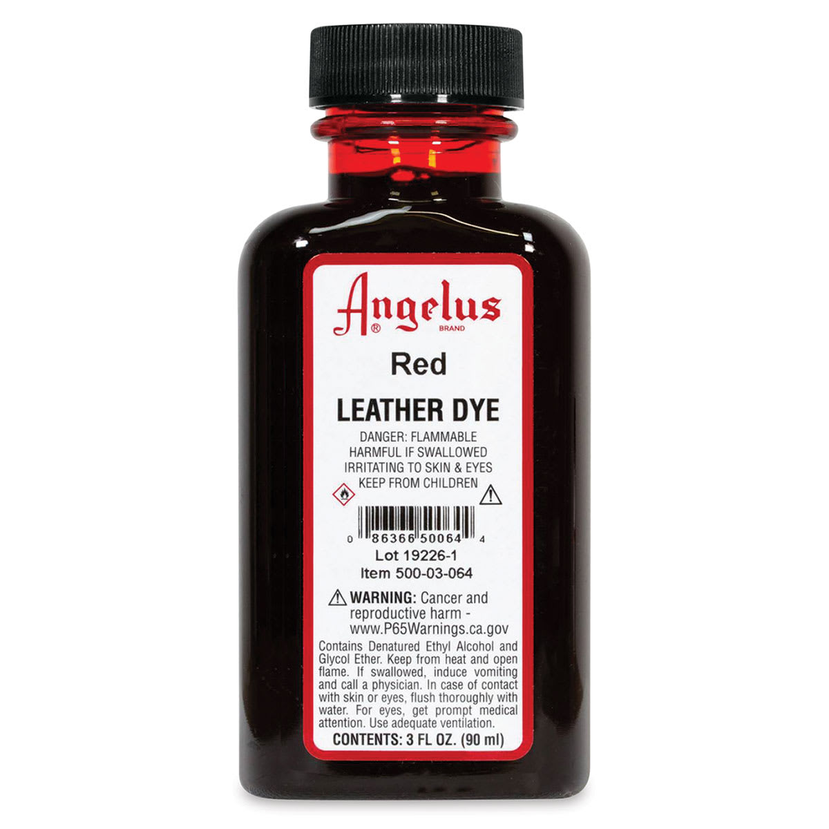 Angelus Leather Dye - Red, 3 oz, Bottle