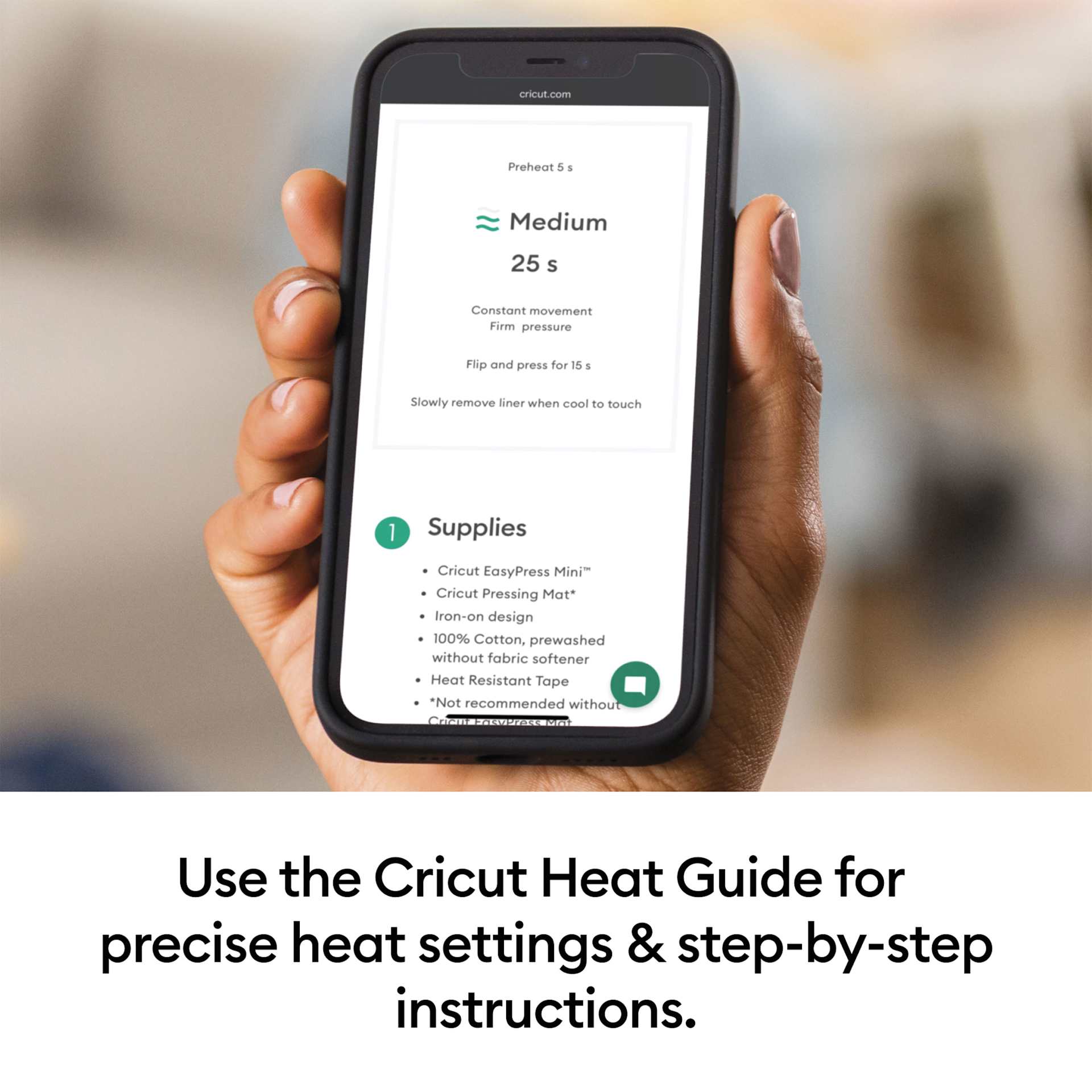 Cricut EasyPress Mini - Raspberry - Cricket Heat Guide