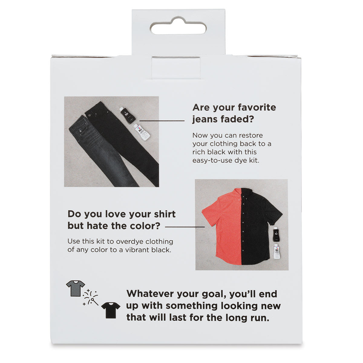 Rit Back to Black Dye Kit - Back of package shown