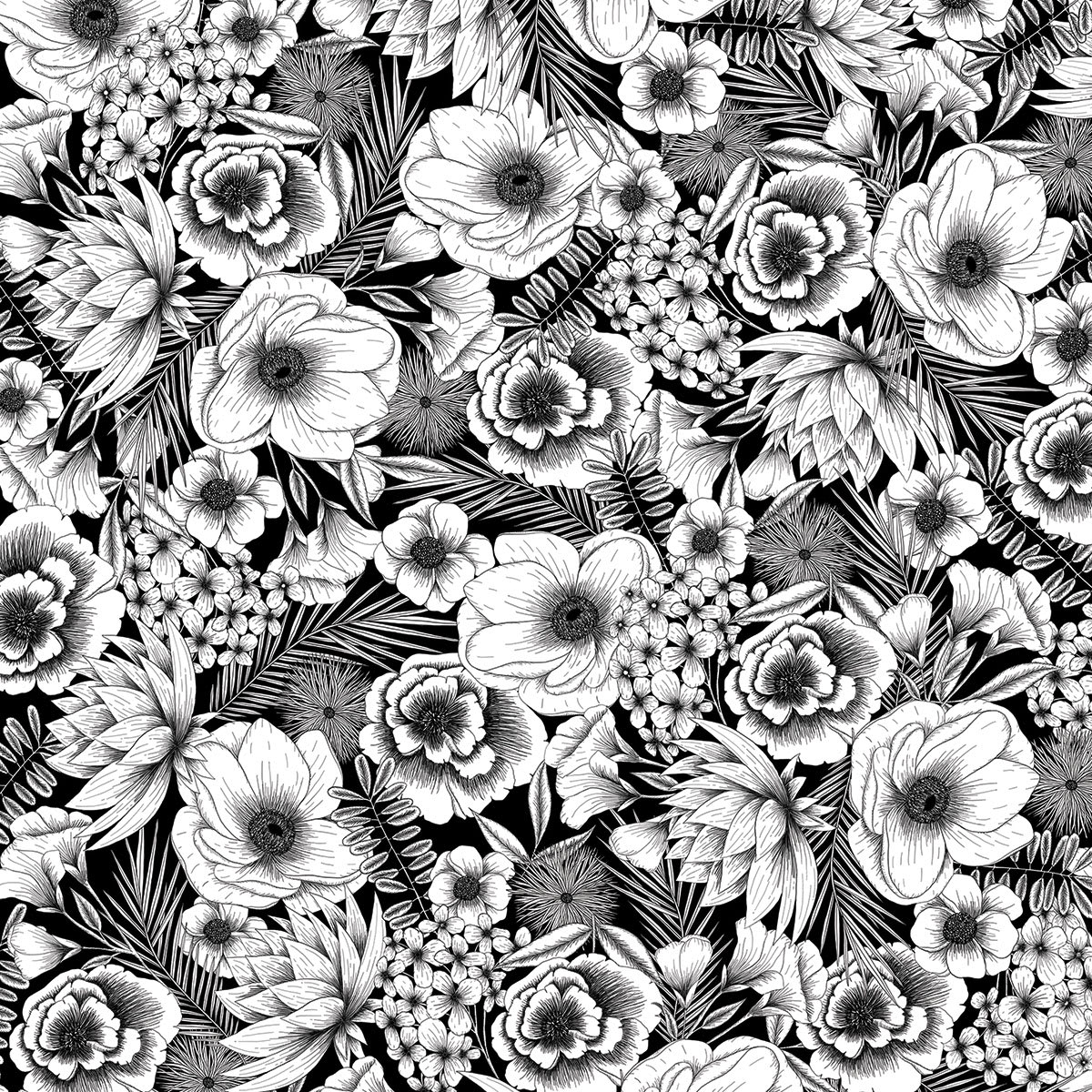 Cricut Infusible Ink Patterned Transfer Sheets - Black Botanical