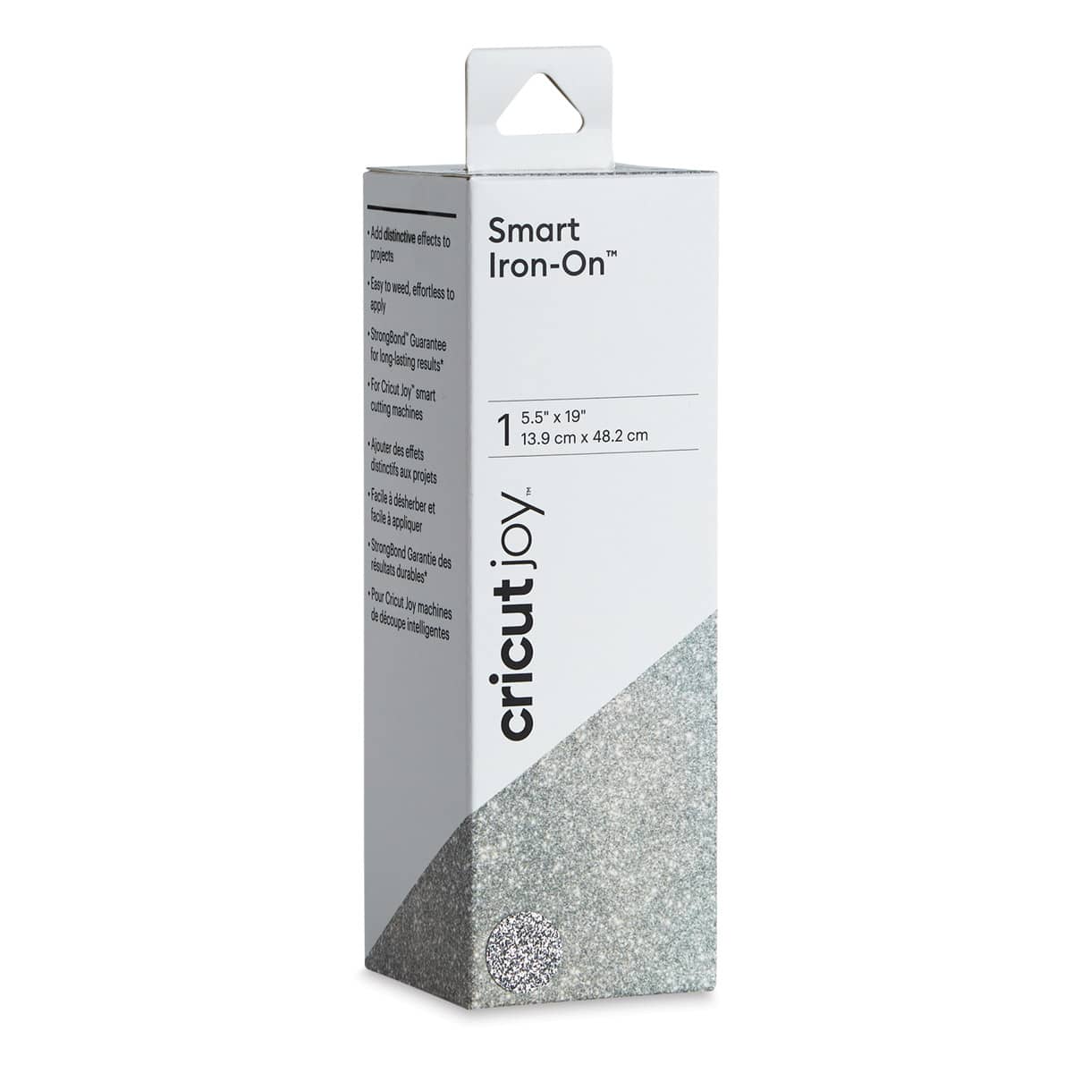 Cricut Joy Smart Iron-On - Glitter Silver, 5-1/2" x 19", Roll (In packaging)