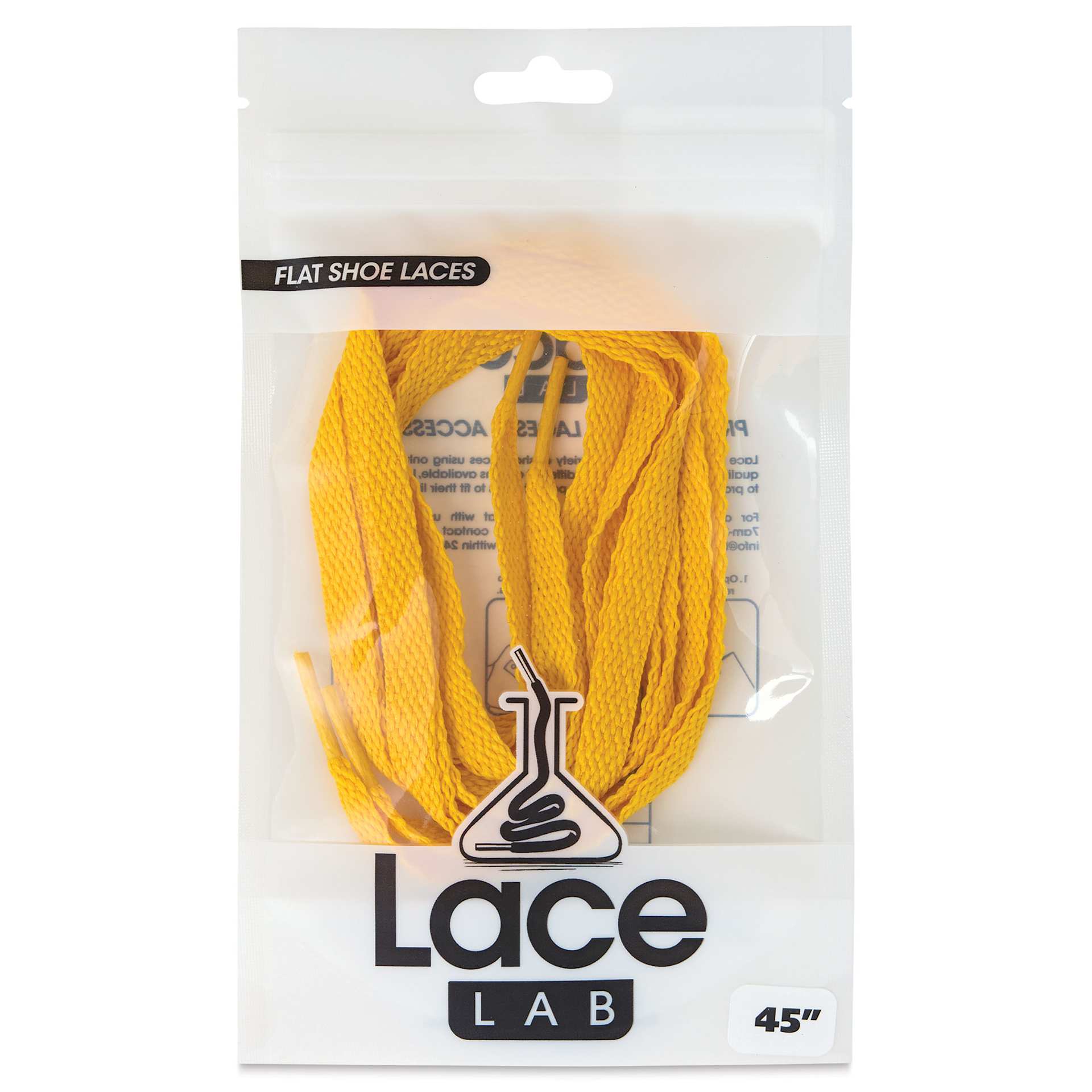 Angelus Lace Lab Flat Colored Shoe Laces - Gold, front of the packaging