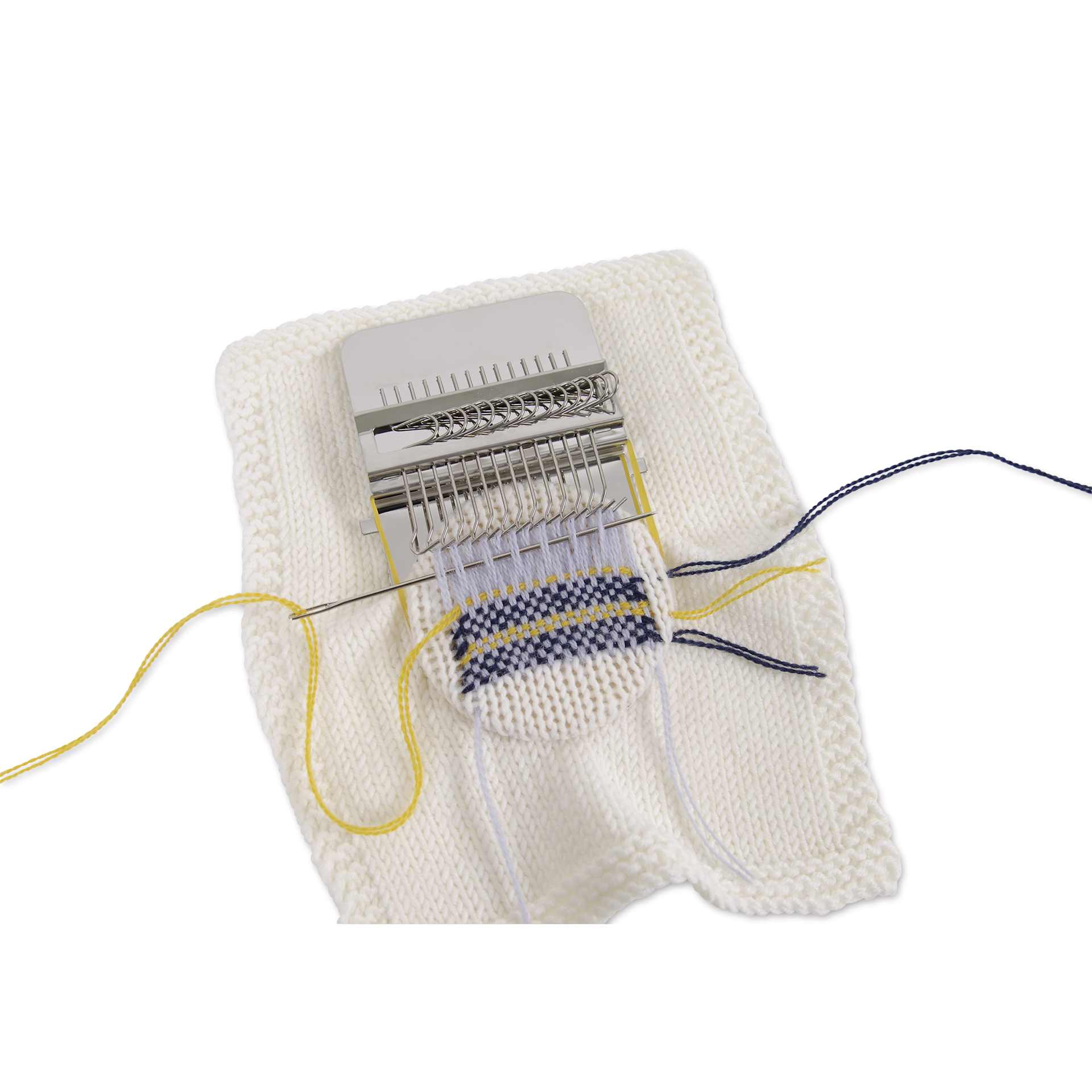 DMC Eco Vita Organic Wool Thread - in use, close-up