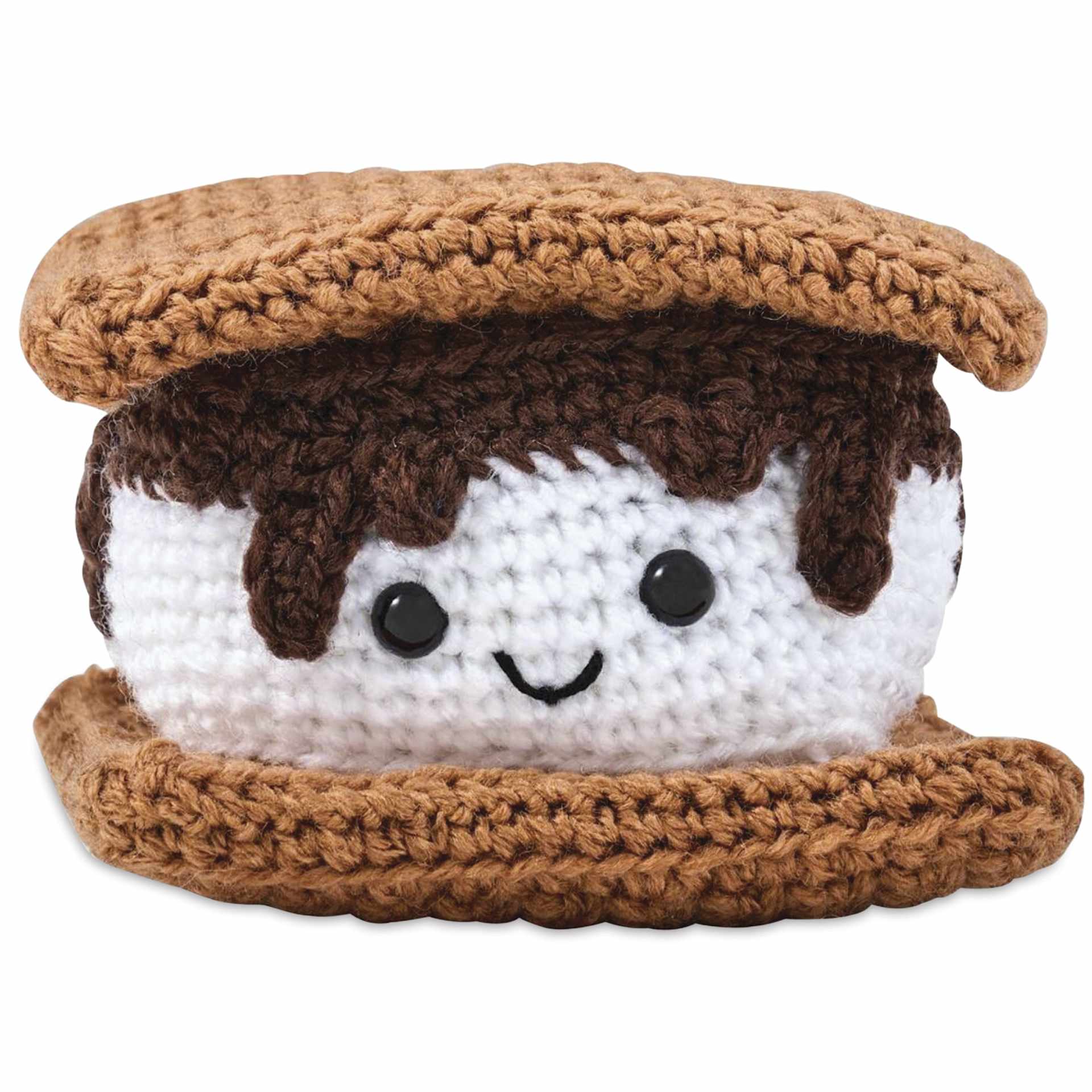 Bucilla Acrylic Yarn Amigurumi Crochet Kit - Marshy the Smore, 4" x 2.5" x 4" - finished