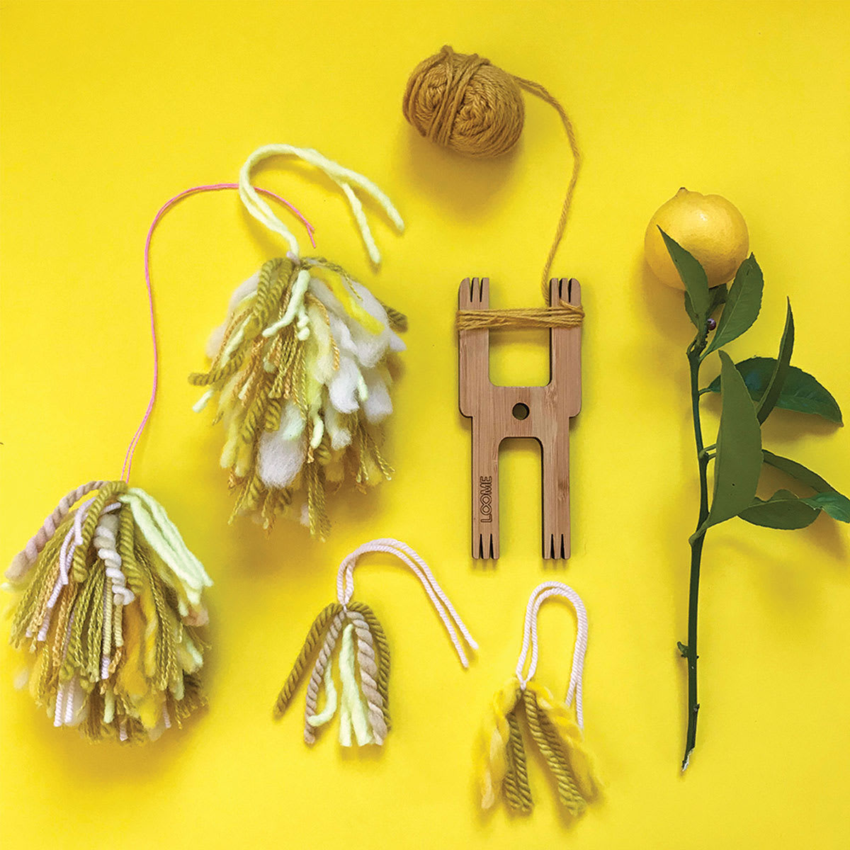 Loome Fiber Craft Tools - Finished projects shown with Robot Tool