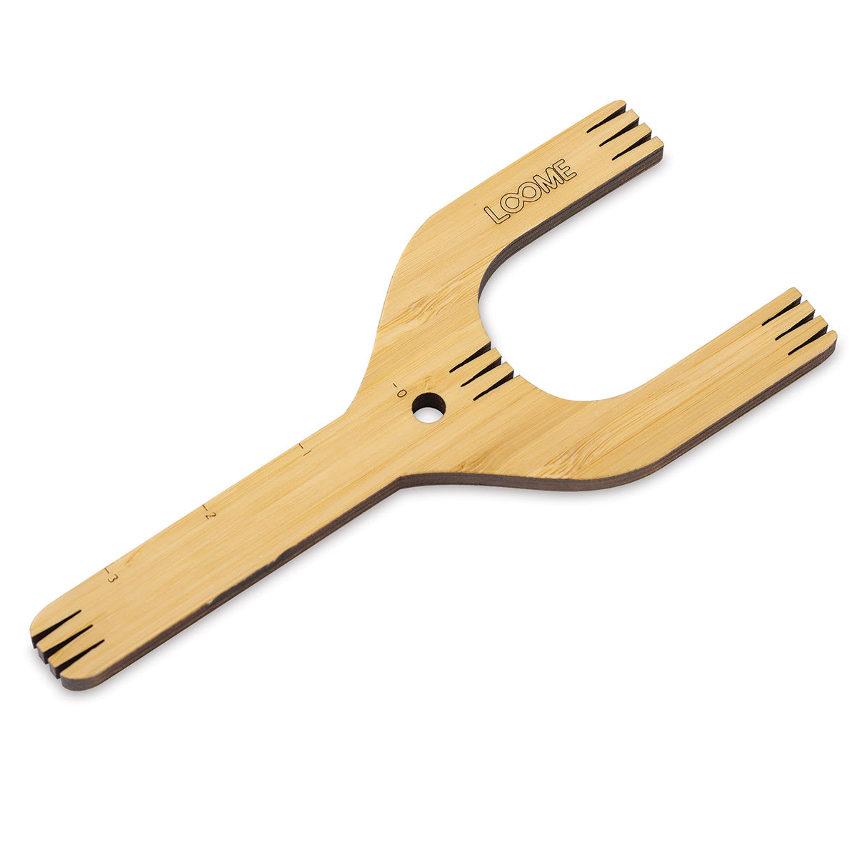 Loome Fiber Craft Tools - Slingshot tool shown at angle