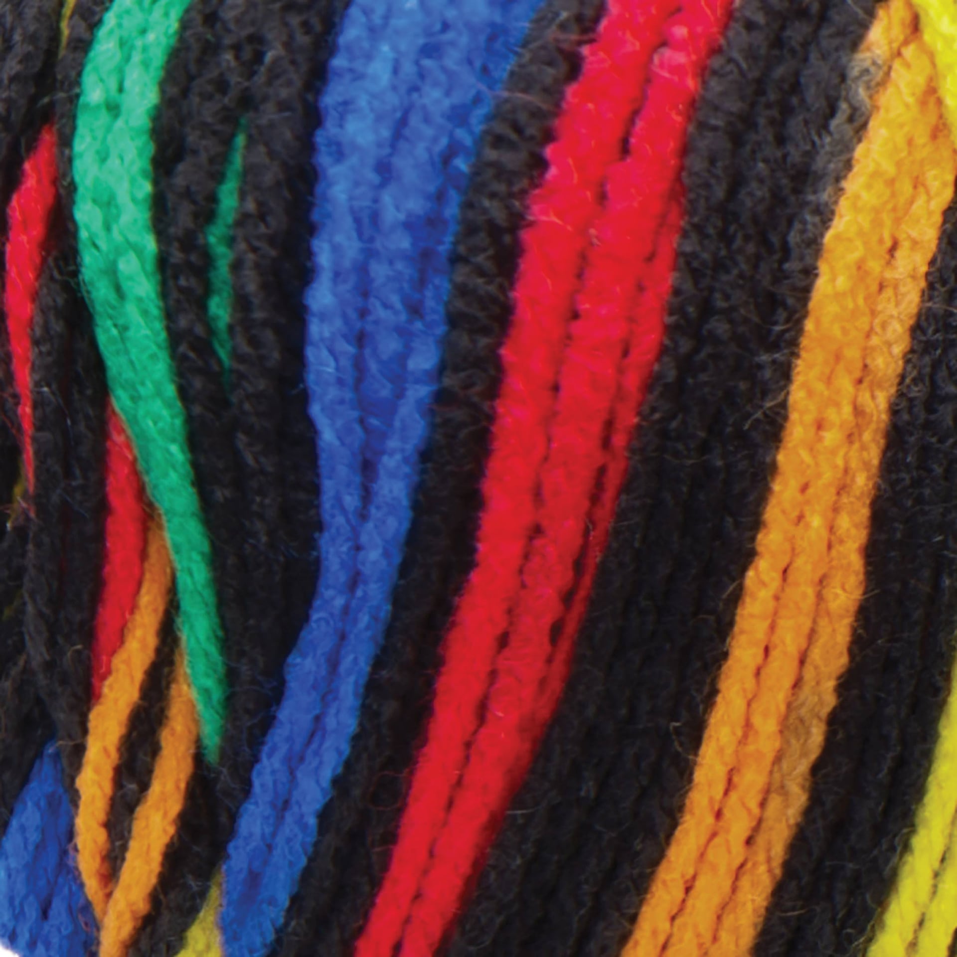 Red Heart Super Saver Yarn - Primary Stripes, close-up