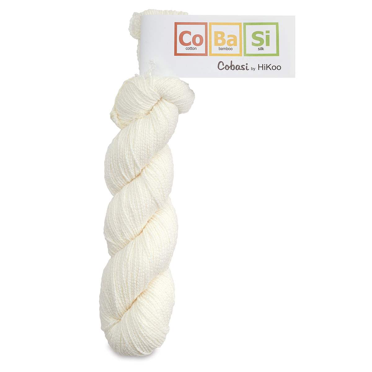 HiKoo CoBaSi Yarn - Packaged skein of White yarn