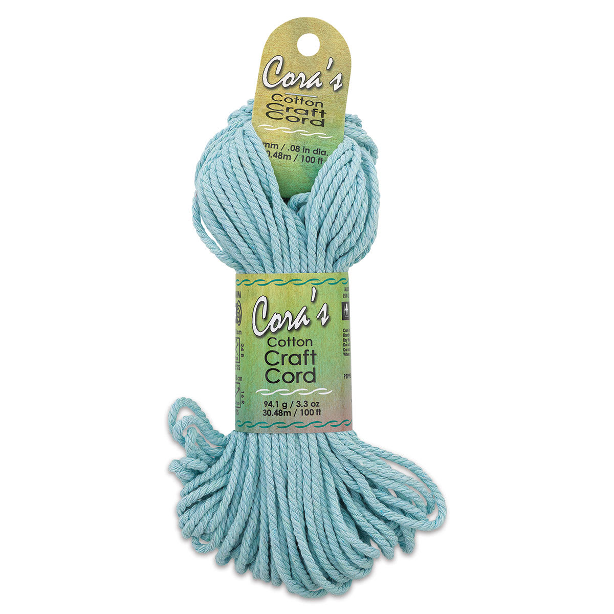 Pepperell Cotton Craft Cord - Sky Blue, 2 mm, 100 ft