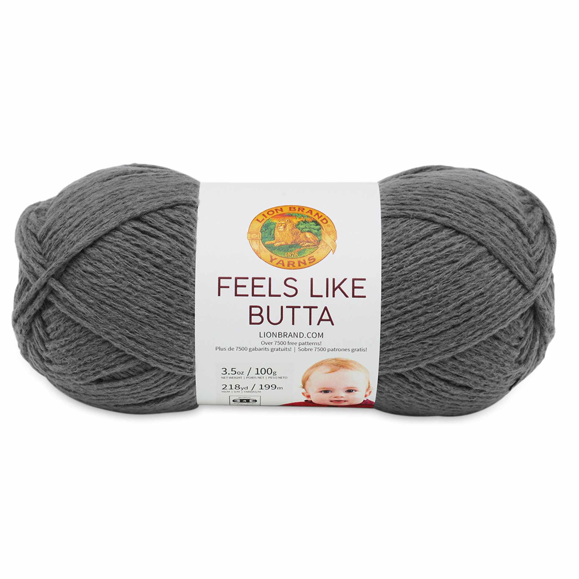 Lion Brand Feels Like Butta Yarn - Charcoal, front