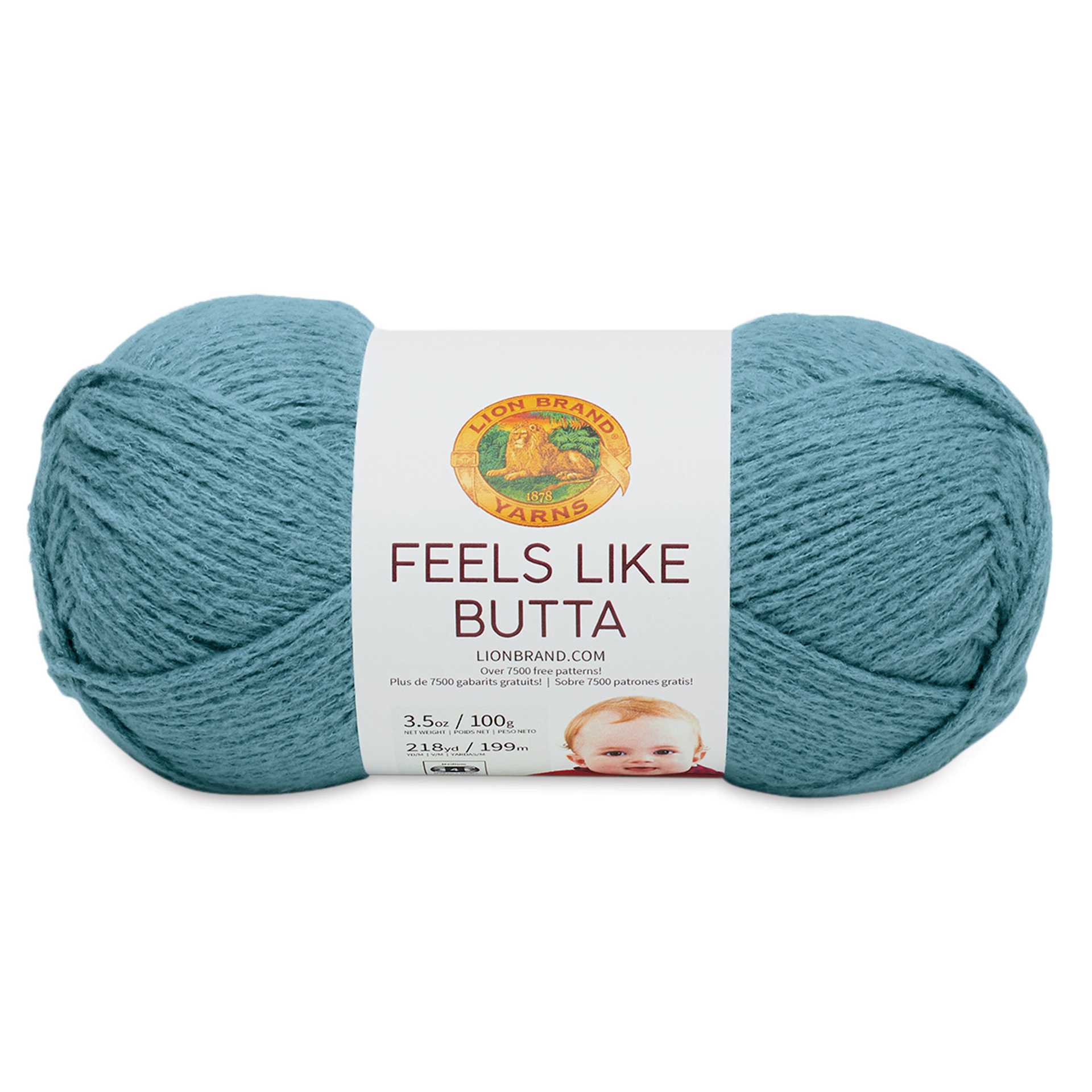 Lion Brand Feels Like Butta Yarn - Dusty Blue, front