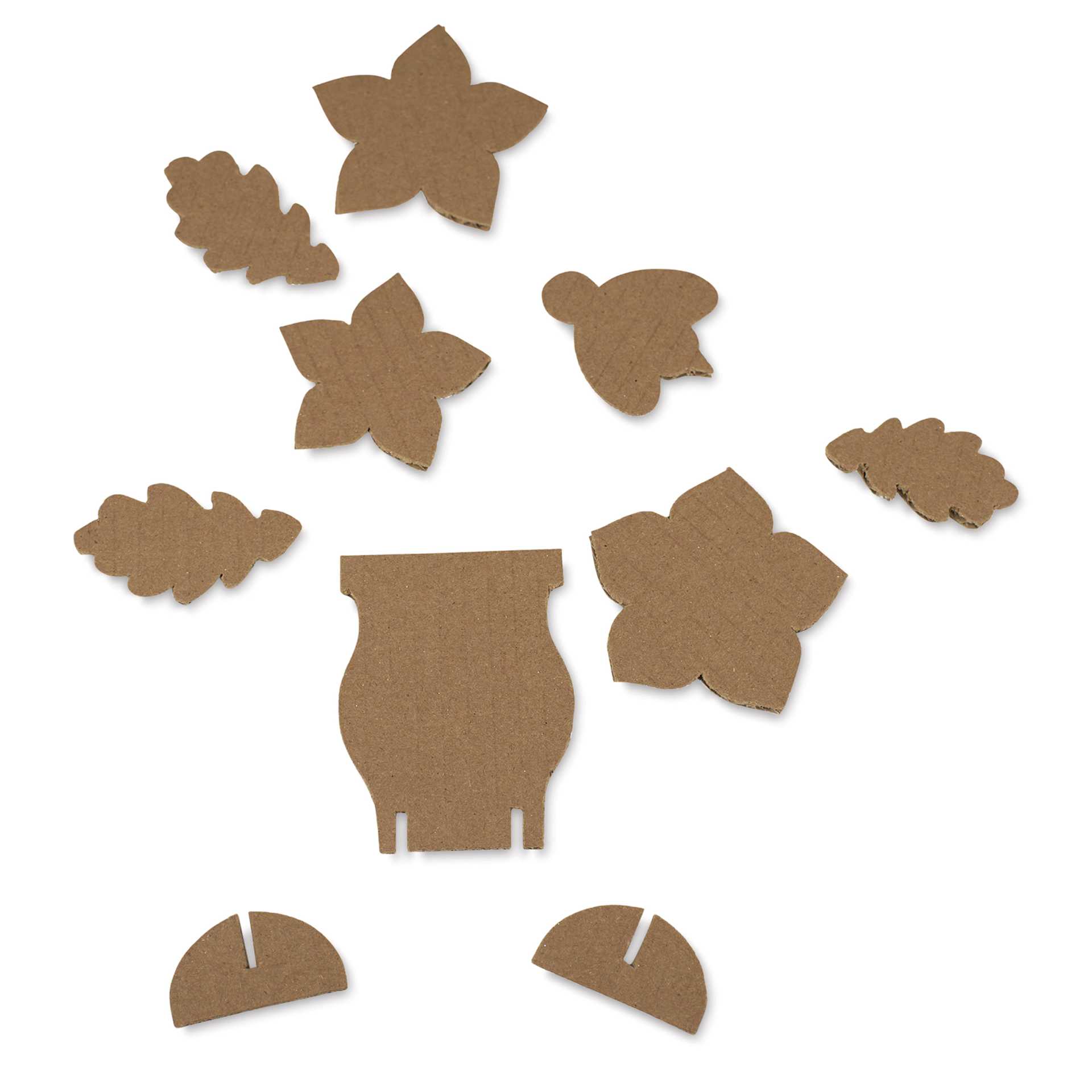 Roylco Flower Garden Sculpture Pack - contents, project with star shape flowers