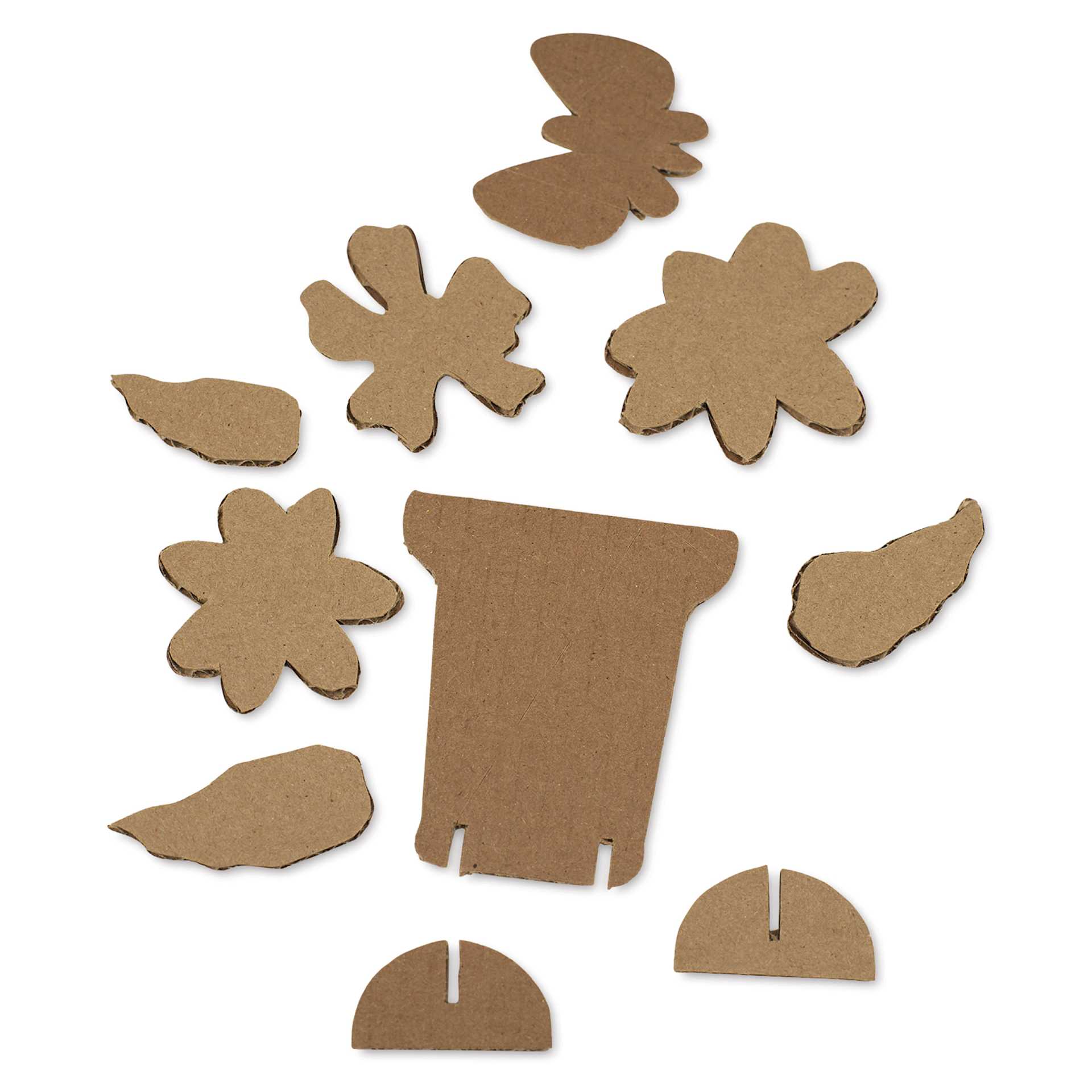 Roylco Flower Garden Sculpture Pack - contents, project with butterfly