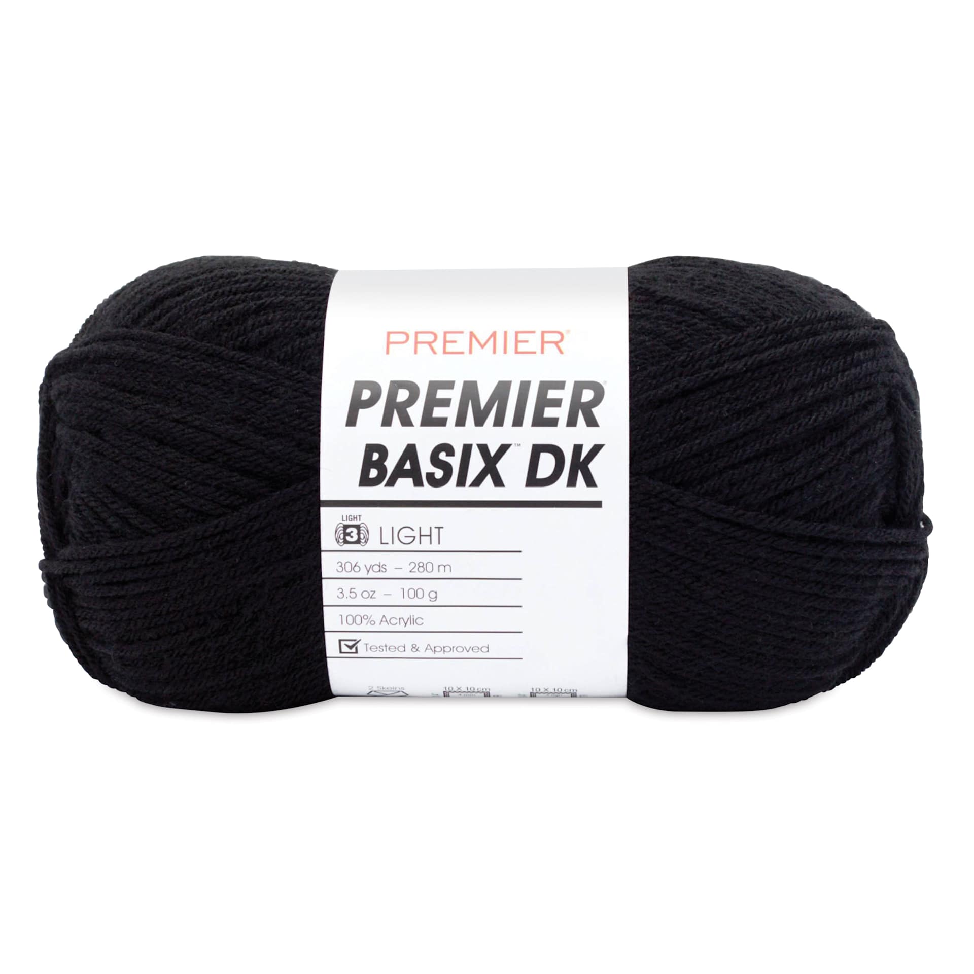 Premier Yarn Basix DK Yarn - Black, 306 yards