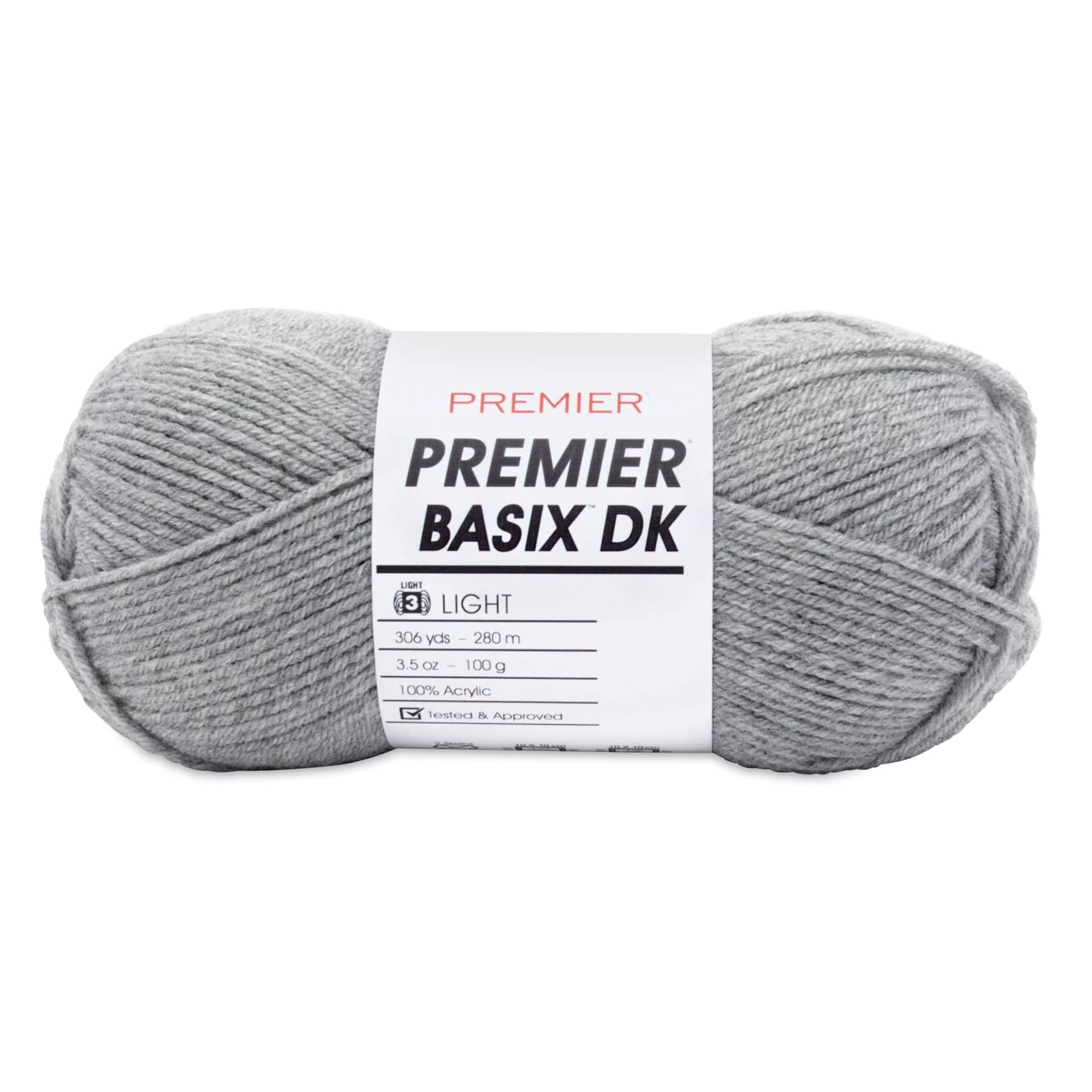 Premier Yarn Basix DK Yarn - Fog Gray, 306 yards
