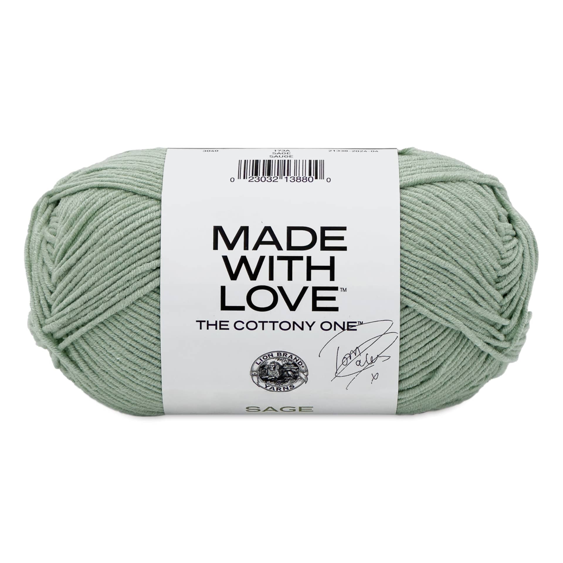 Lion Brand Made With Love The Cottony One Yarn - Sage, 185 yds