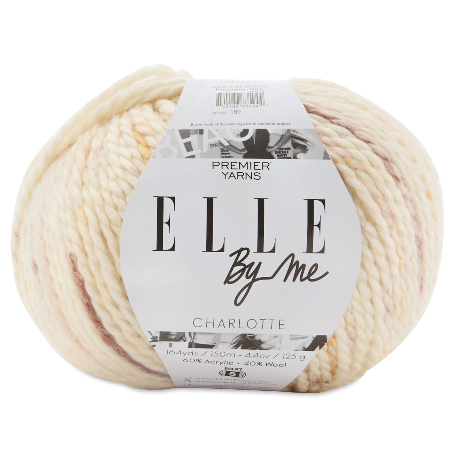Premier Yarn Elle By Me Charlotte Multi Yarn - Persimmon, 164 yds